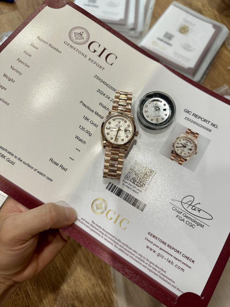 Rolex Day-Date 128235 Replica Watch Gold Wrapped Meteorite Dial 36mm - Elite Watch Atelier