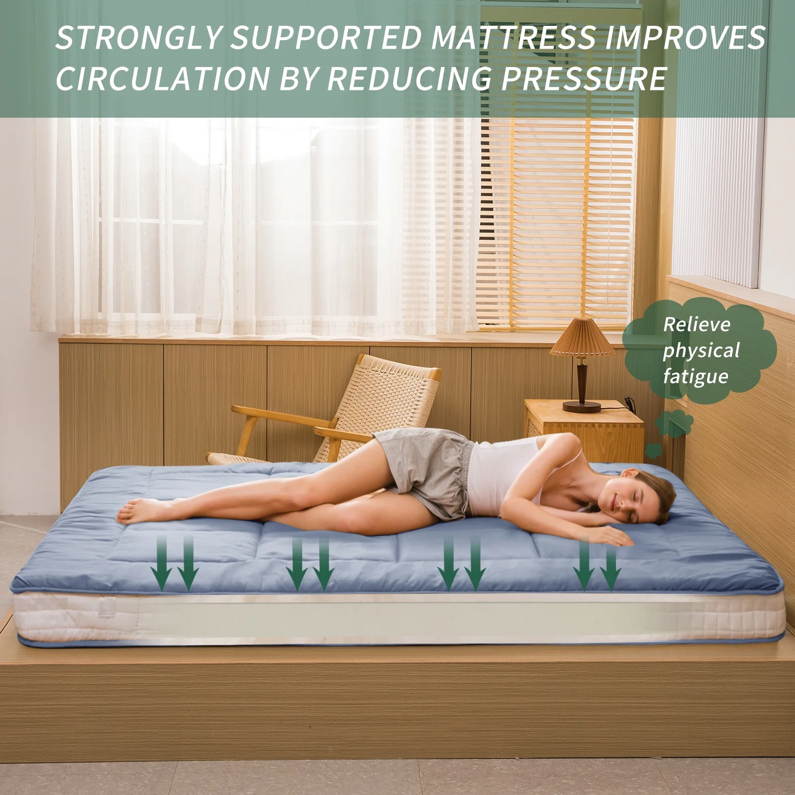 Futon Mattress, Padded Japanese Floor Mattress Quilted Bed Mattress Topper, Extra Thick Folding Sleeping Pad, Dark Grey, Twin - Image 50