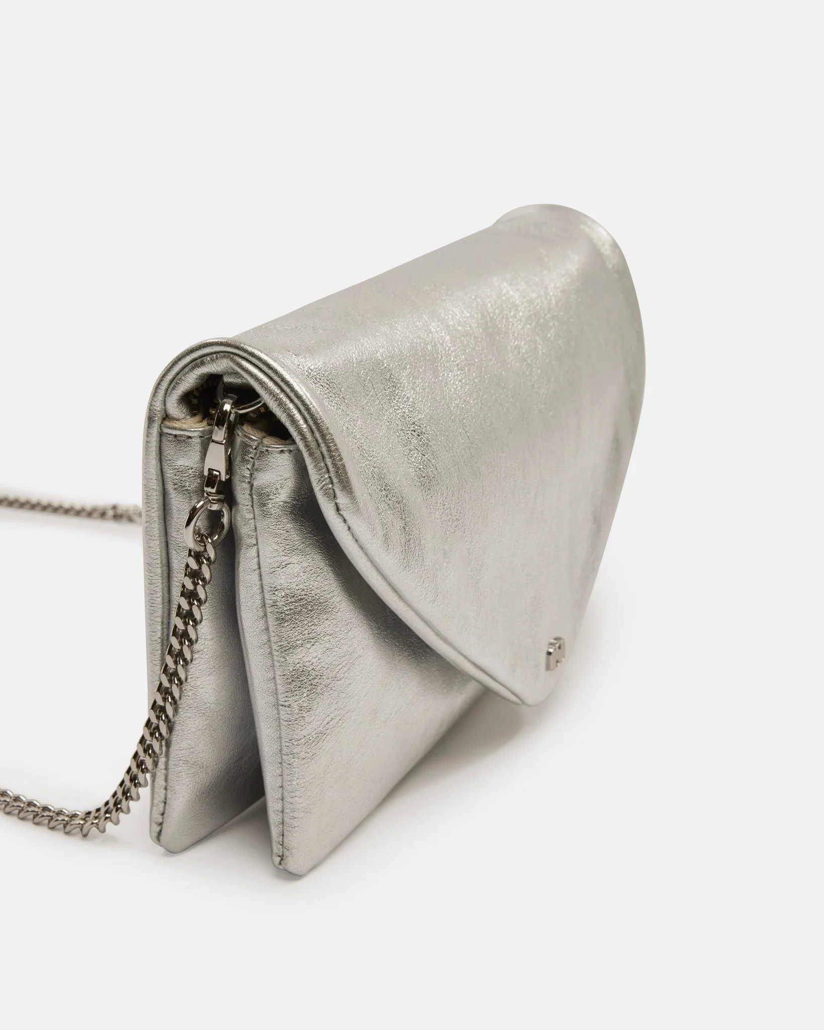 SAC KAELY/MET - Petit volume métallisé argent