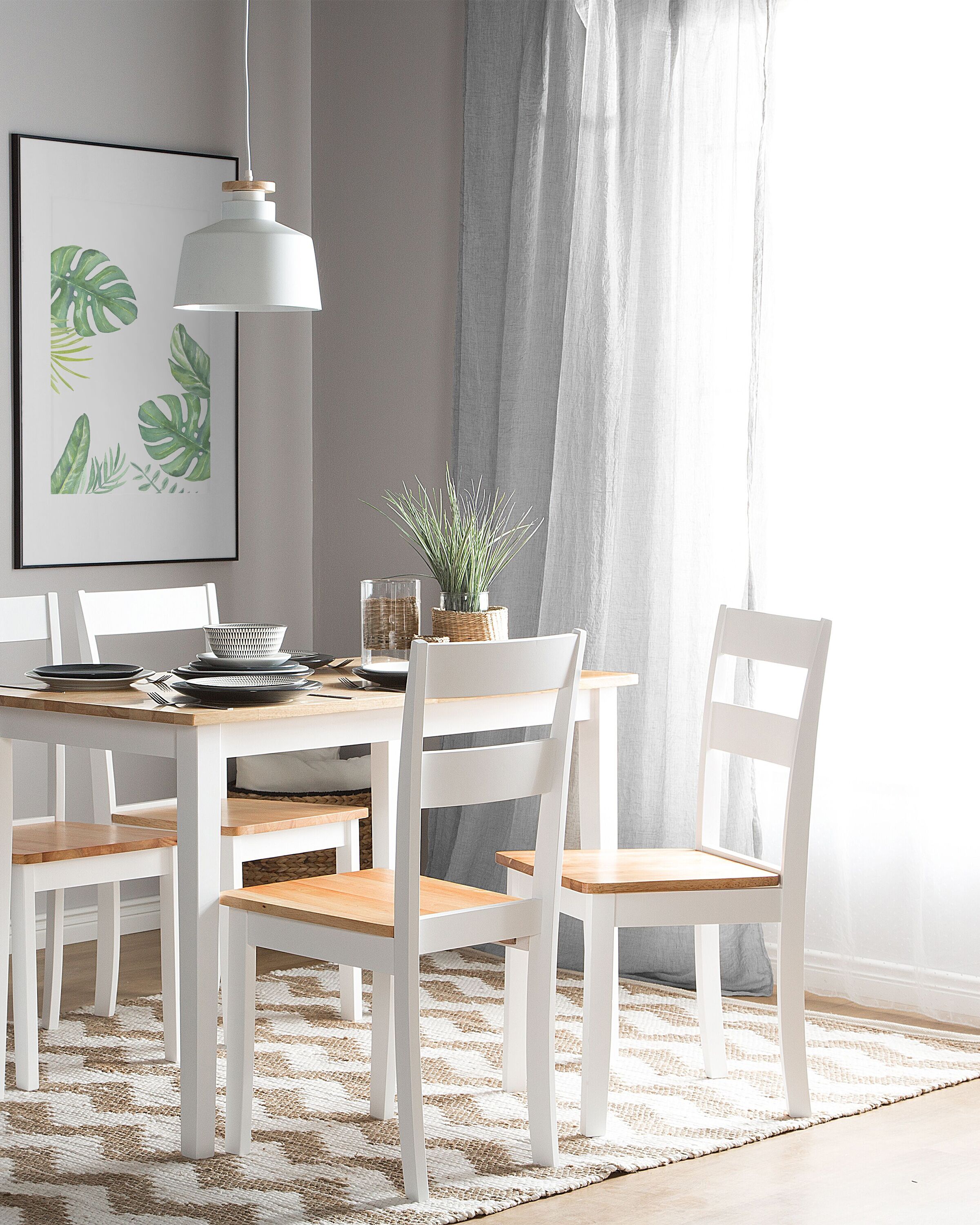 Set of 2 Dining Chairs GEORGIA Wood White