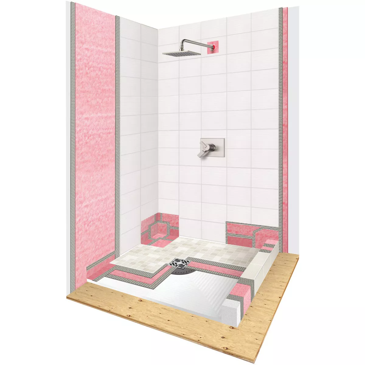 M-D Building Products PROVA 48 In. x 48 In. Center Drain Shower Kit