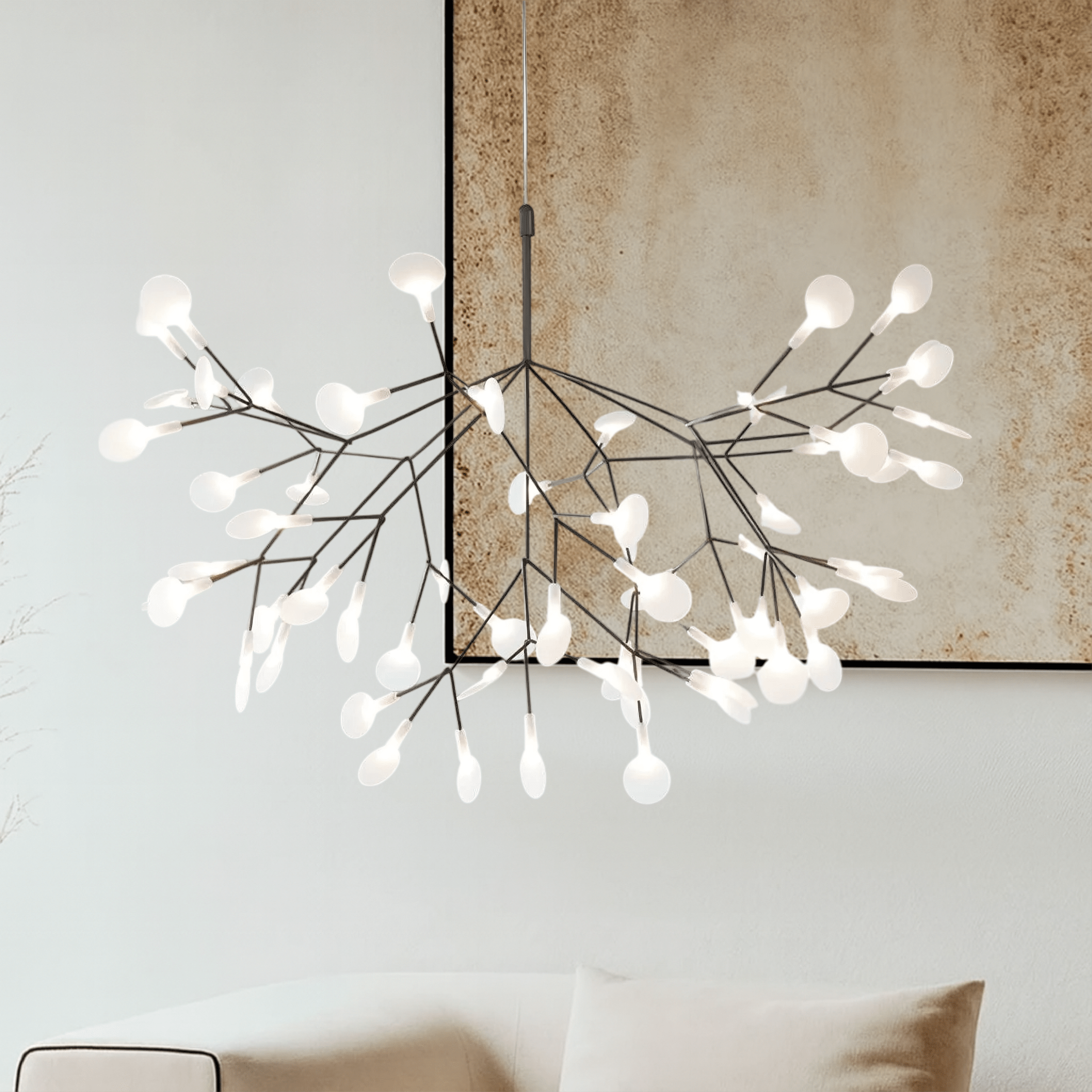 Moderne Hanglamp met Verstelbare Hoogte - LED Kroonluchter voor Woonkamer en Eettafel, Sculpturaal Ontwerp