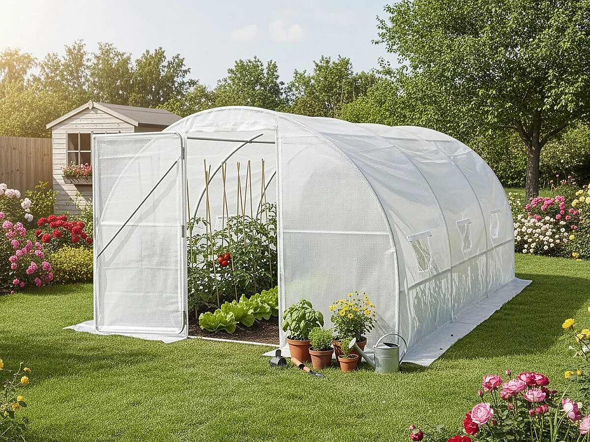 Serre tunelle de jardin avec porte 4 x 3 m 