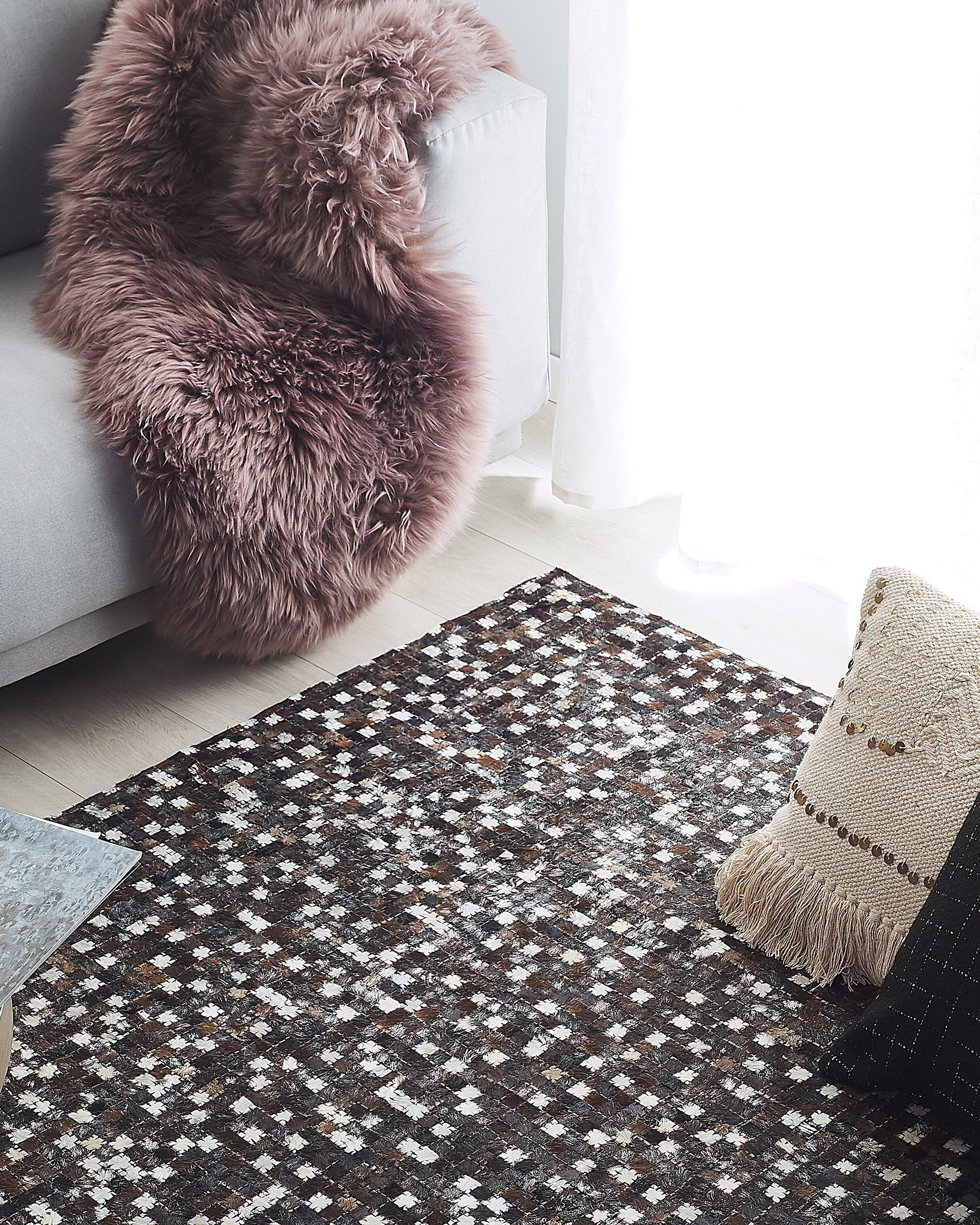 Rug AKKESE Brown 160 x 230 cm Leather