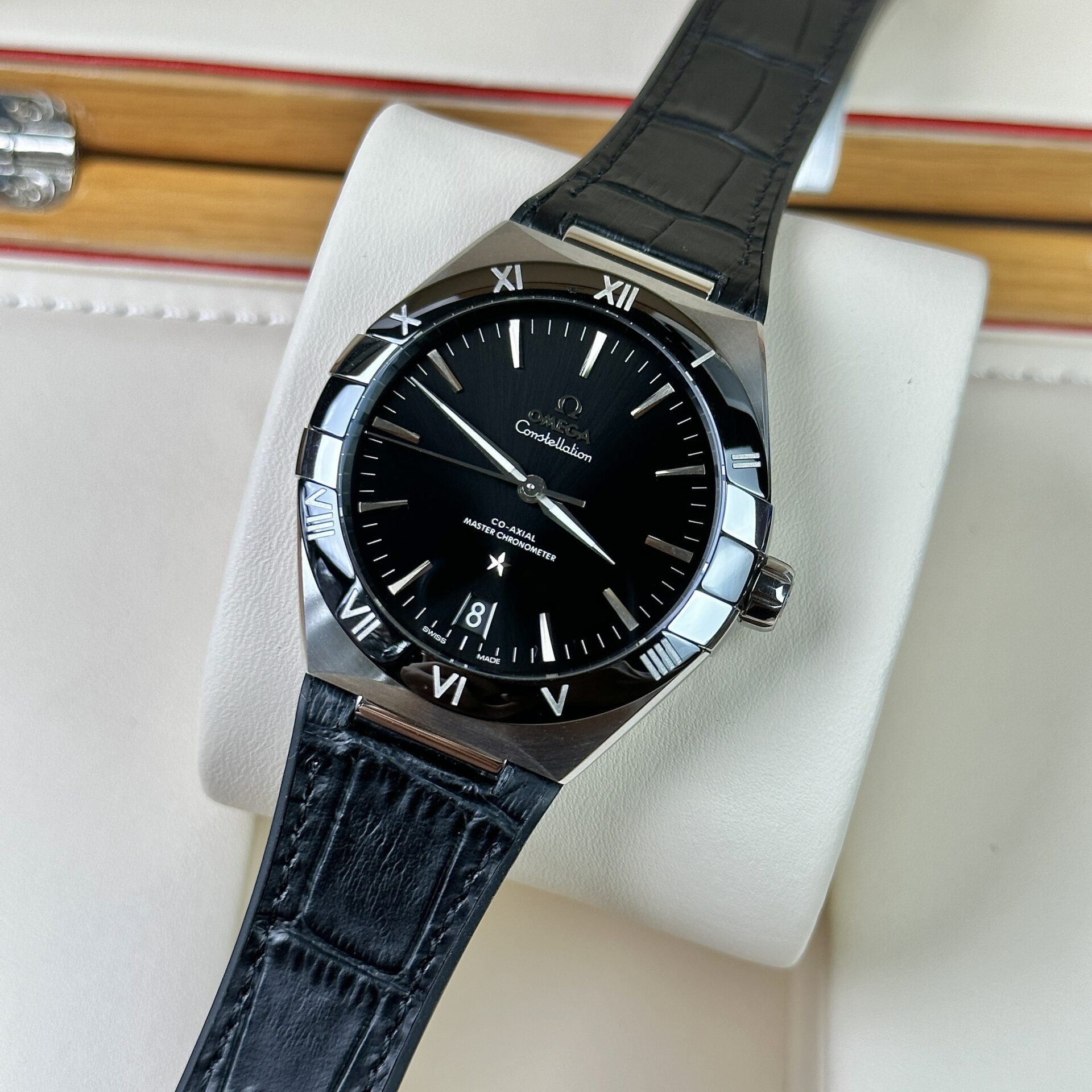 Omega Replica Watch Constellation Black Leather Strap Factory VS 41mm - Top club