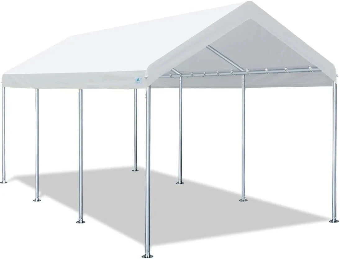 ADVANCE OUTDOOR Heavy Duty Portable Carport 10x20 ft, Beige ADVANCE OUTDOOR Heavy Duty Portable Carport 10x20 ft, Beige
