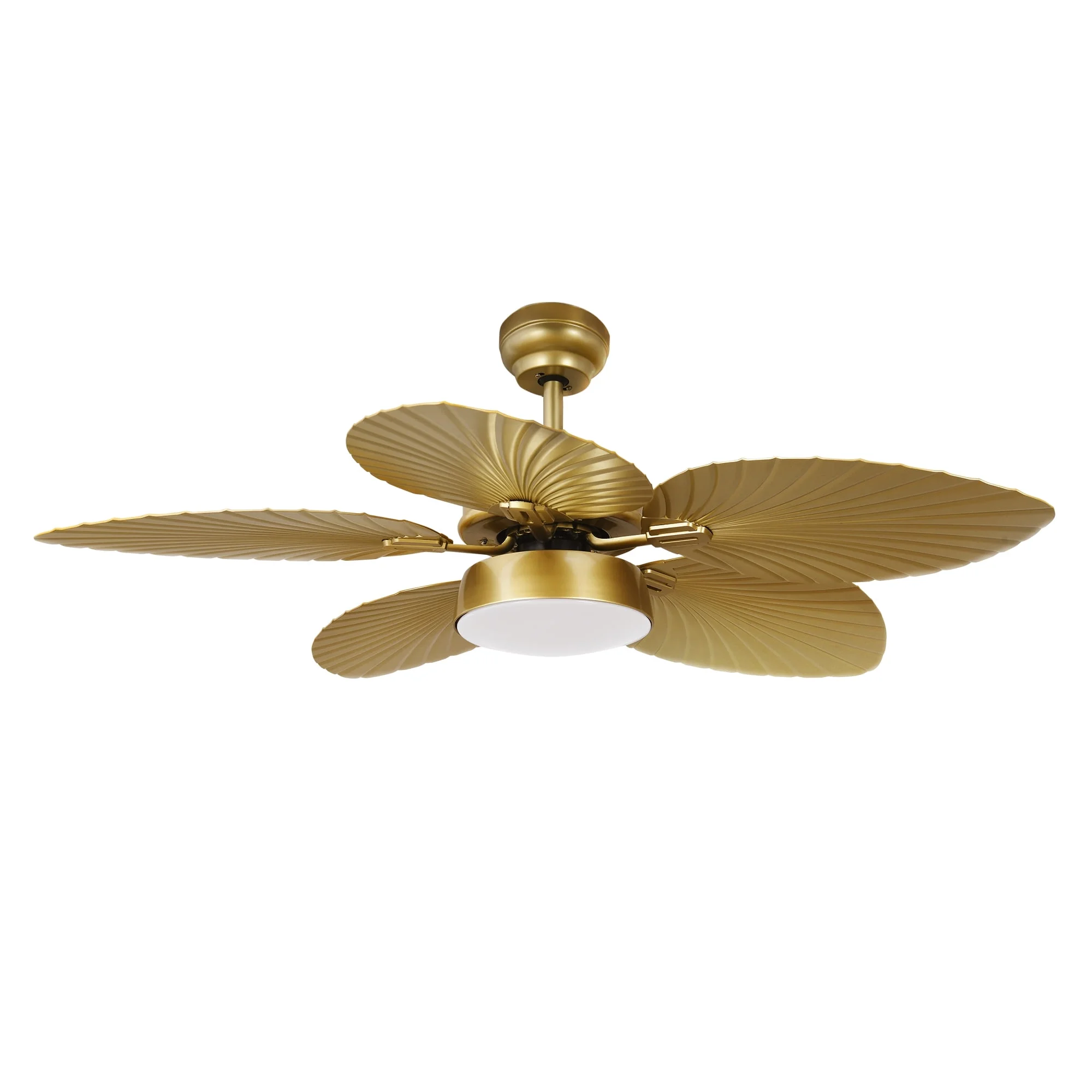 ModFusion 52" Gold Tropical Ceiling Fan with LED Light & Remote �C Palm Leaf Blades, Quiet Reversible DC Motor Indoor/Outdoor - Image 11