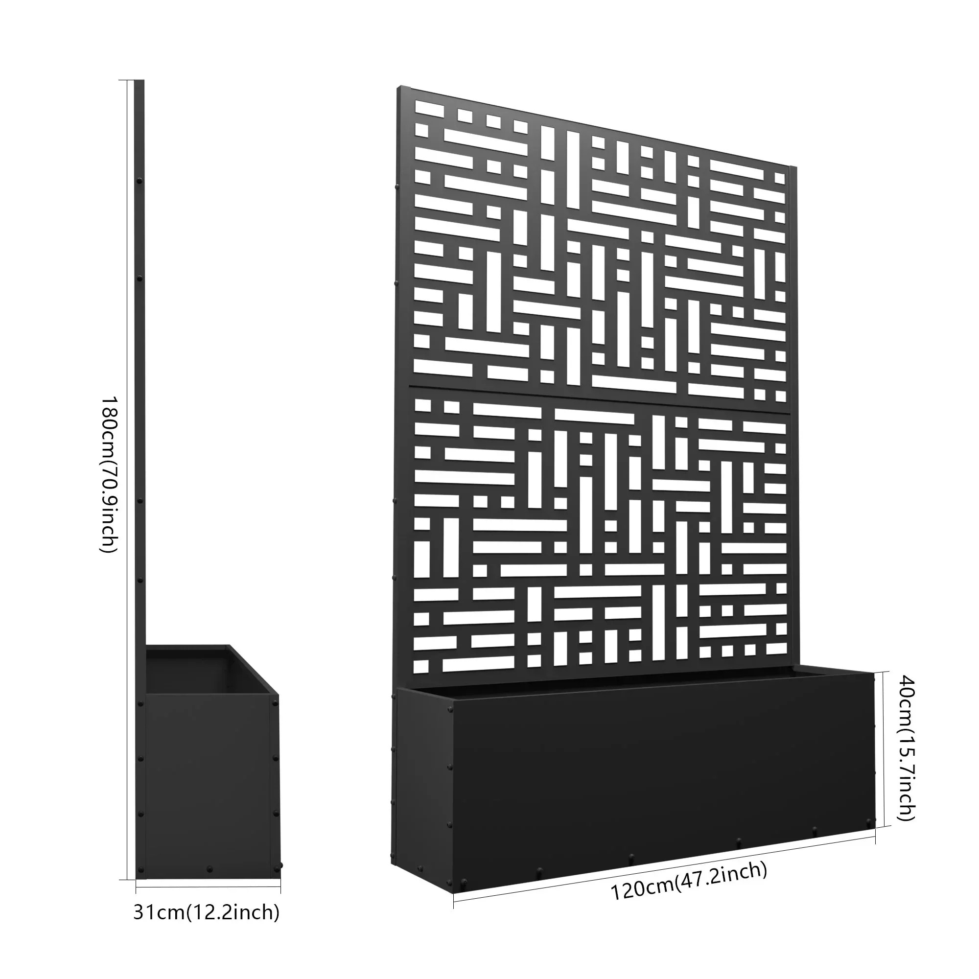 FOOWIN 71 in H Metal Trellis Planter Raised Garden Bed With Drainage Hole, Black - Image 8 FOOWIN 71 in H Metal Trellis Planter Raised Garden Bed With Drainage Hole, Black - Image 8