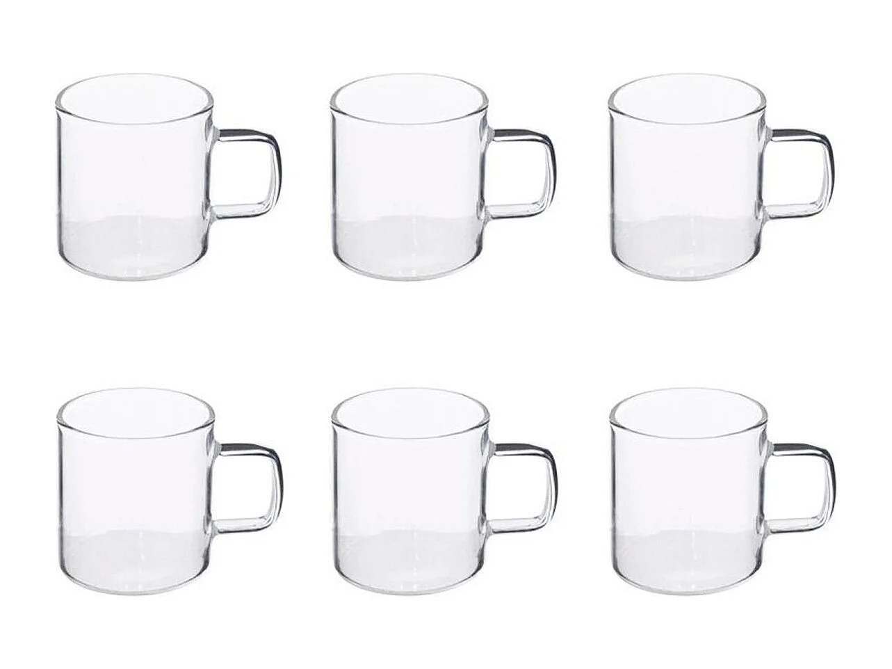 Lot de 6 Tasses à Café en Verre 