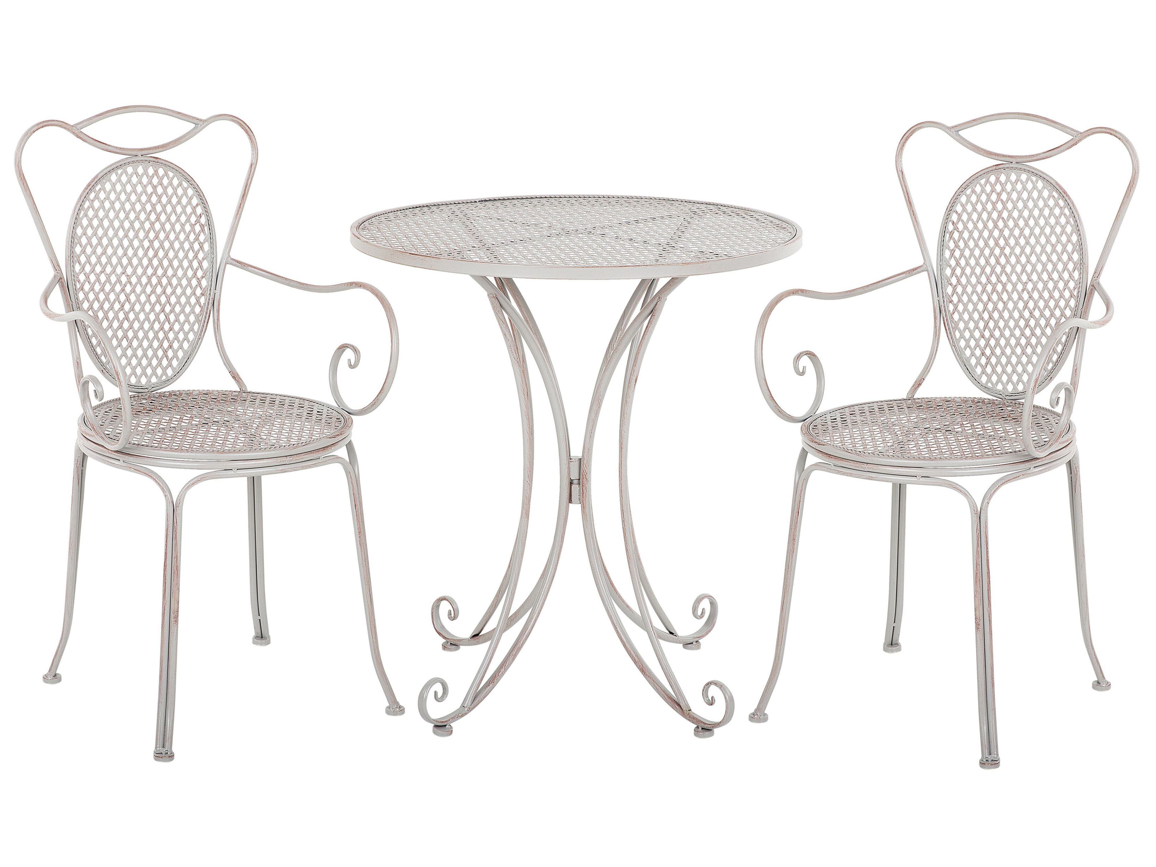 Bistro Set Folding CILENTO Metal Grey