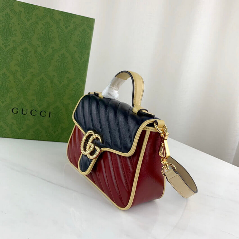 Replica Gucci Gg Marmont Mini Bag 583571 Blue And Red Leather1:1High-quality replica