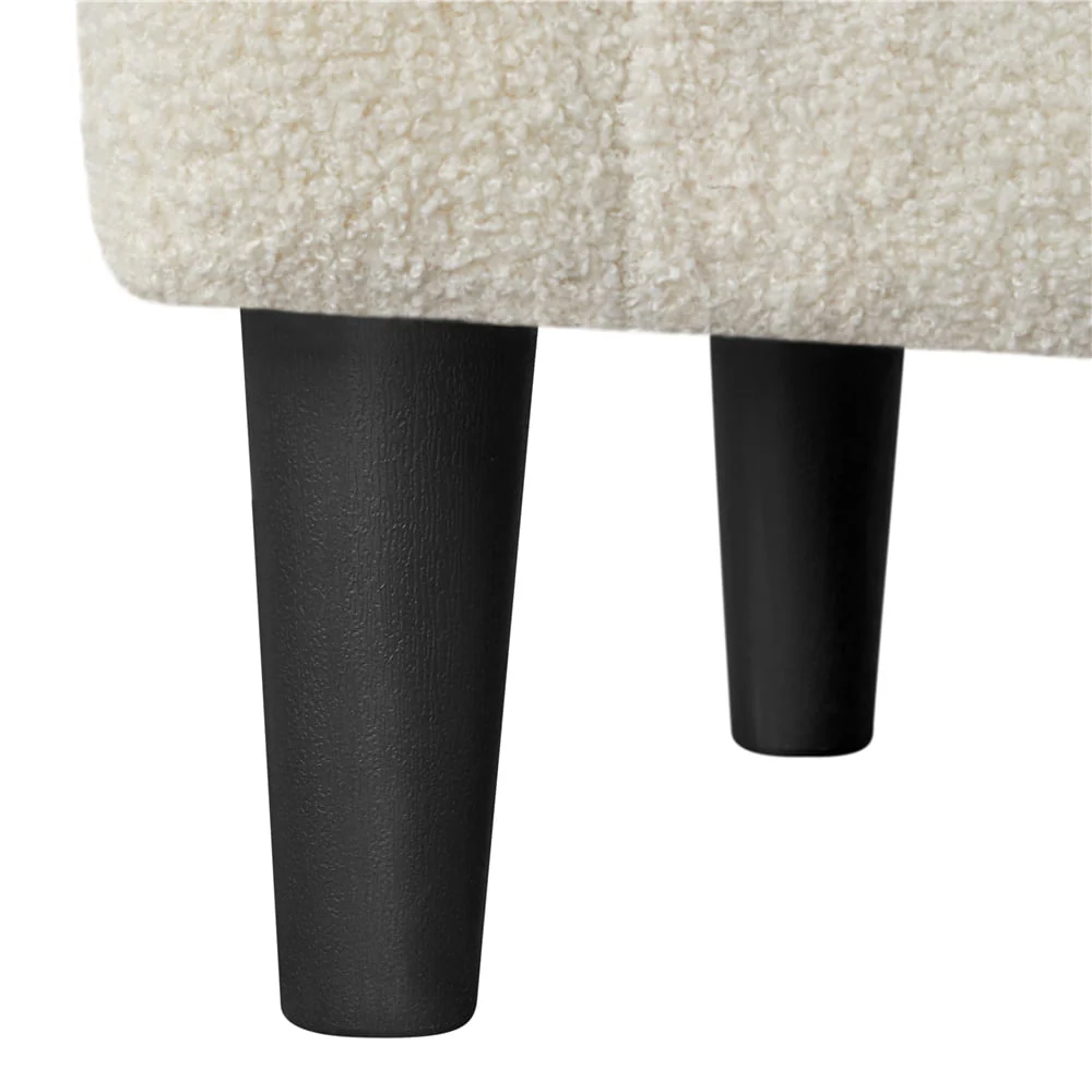 Topeakmart 2pcs Boucle Club Chair Accent Barrel Chair Upholstered Arm Chair, Ivory - Image 5