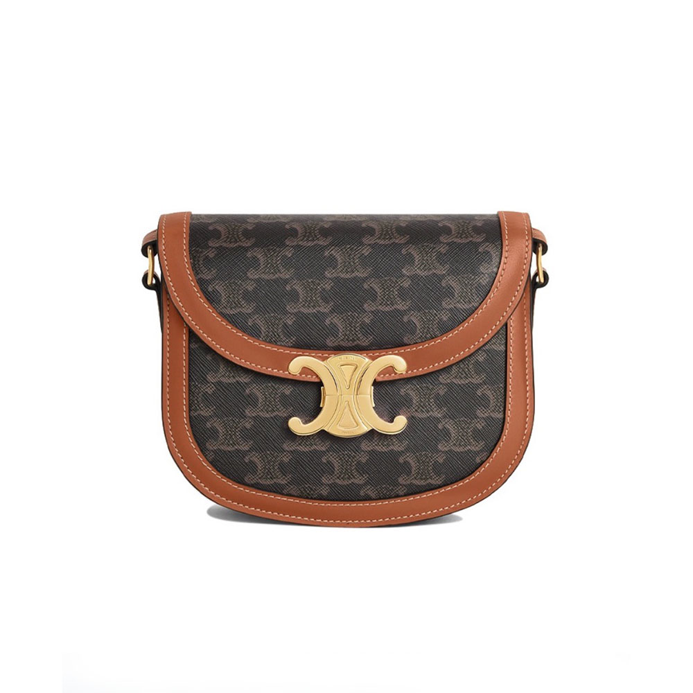CELINE Triomphe Teen Besace Tan
