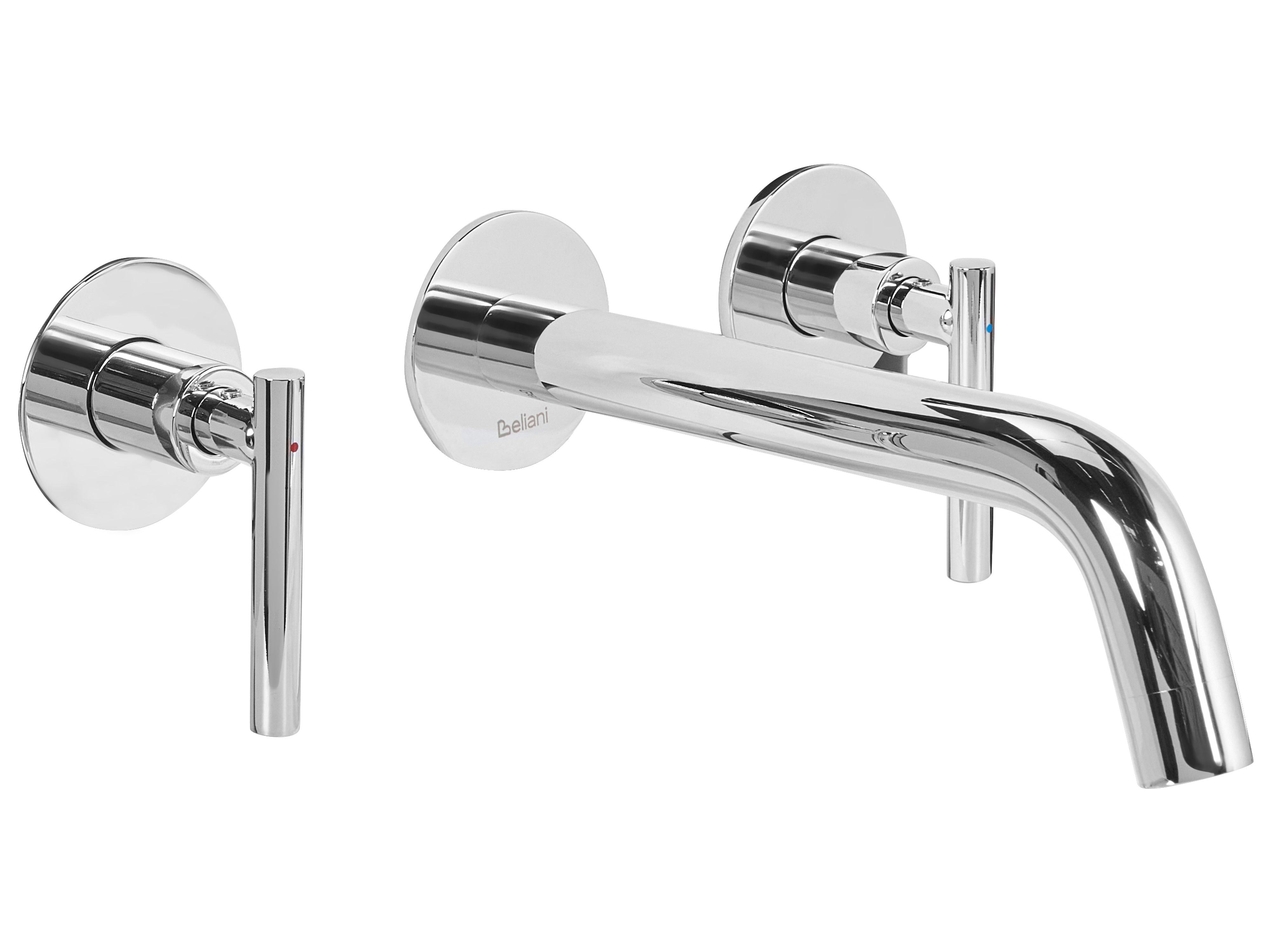 Wall Mounted Basin Mixer Tap ISHINCA Brass Silver