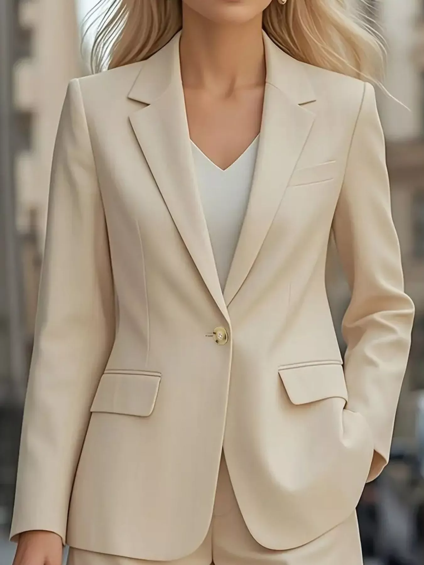 Classic One-Button Tailored Blazer - ZKZOOK