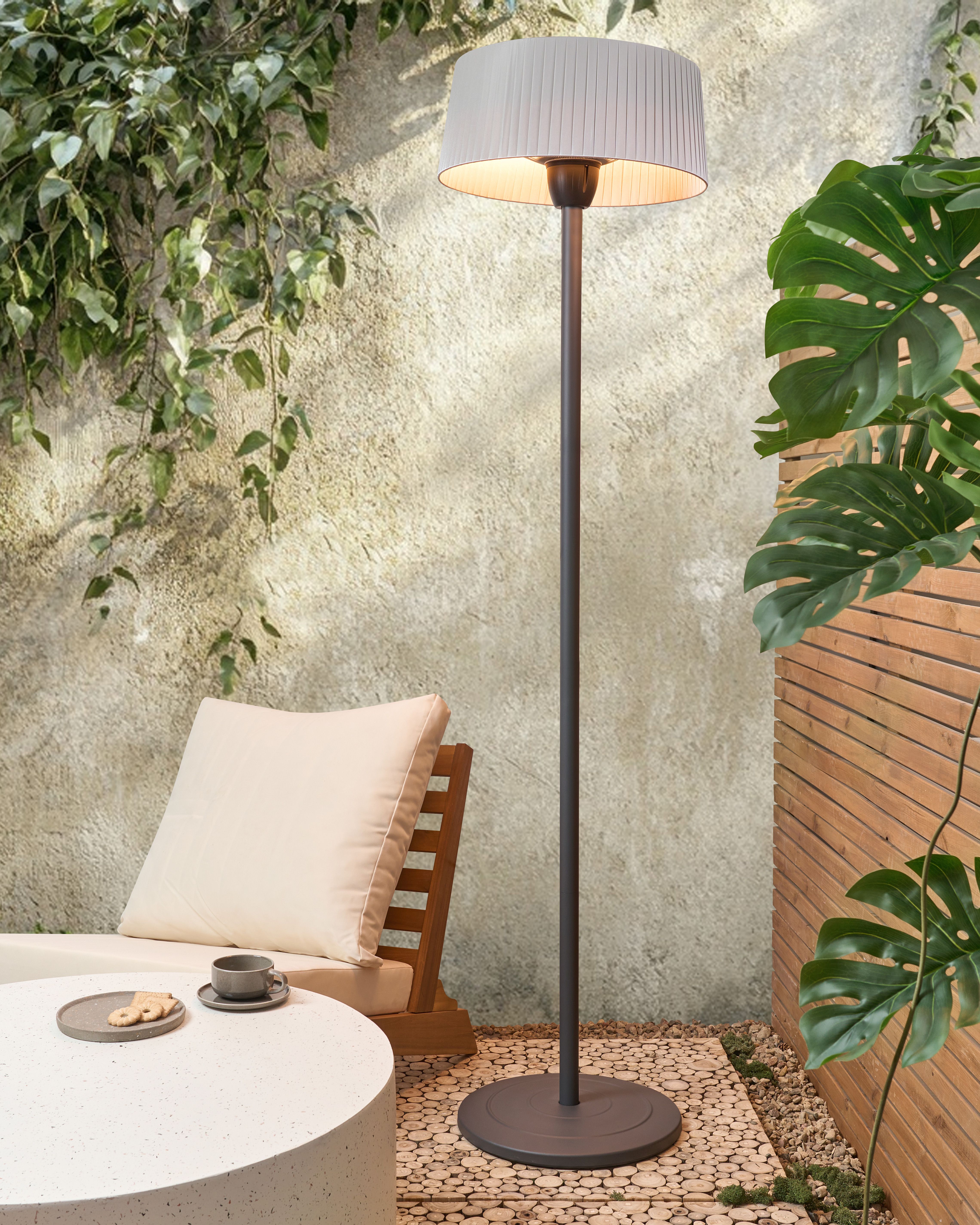 Freestanding Infrared Patio Heater VARAZZE 1500 W Grey