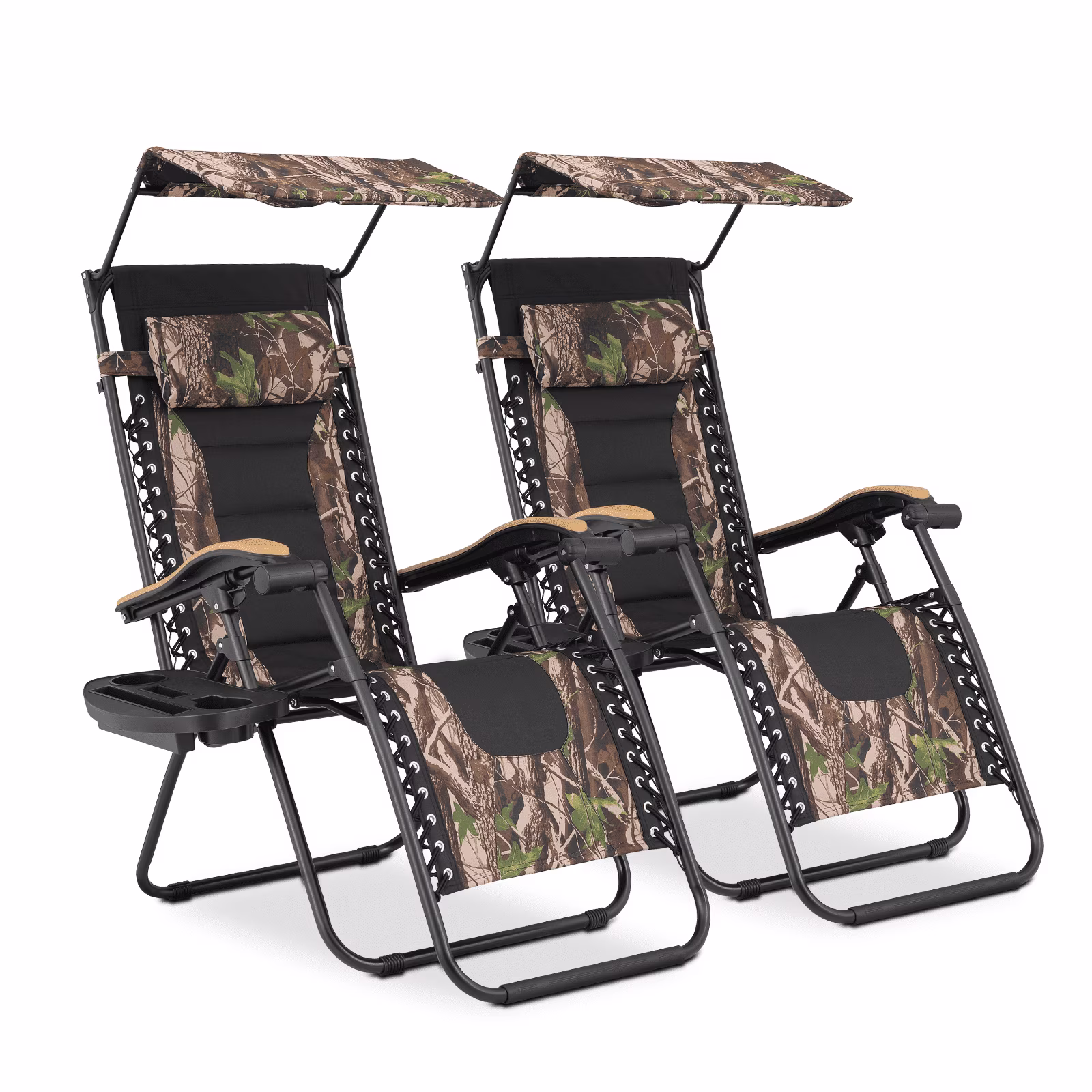 MoNiBloom Zero Gravity Reclining Chairs Set Of 2 With Canopy Shade And Headrest, Black - 330 lbs - Image 3 MoNiBloom Zero Gravity Reclining Chairs Set Of 2 With Canopy Shade And Headrest, Black - 330 lbs - Image 3