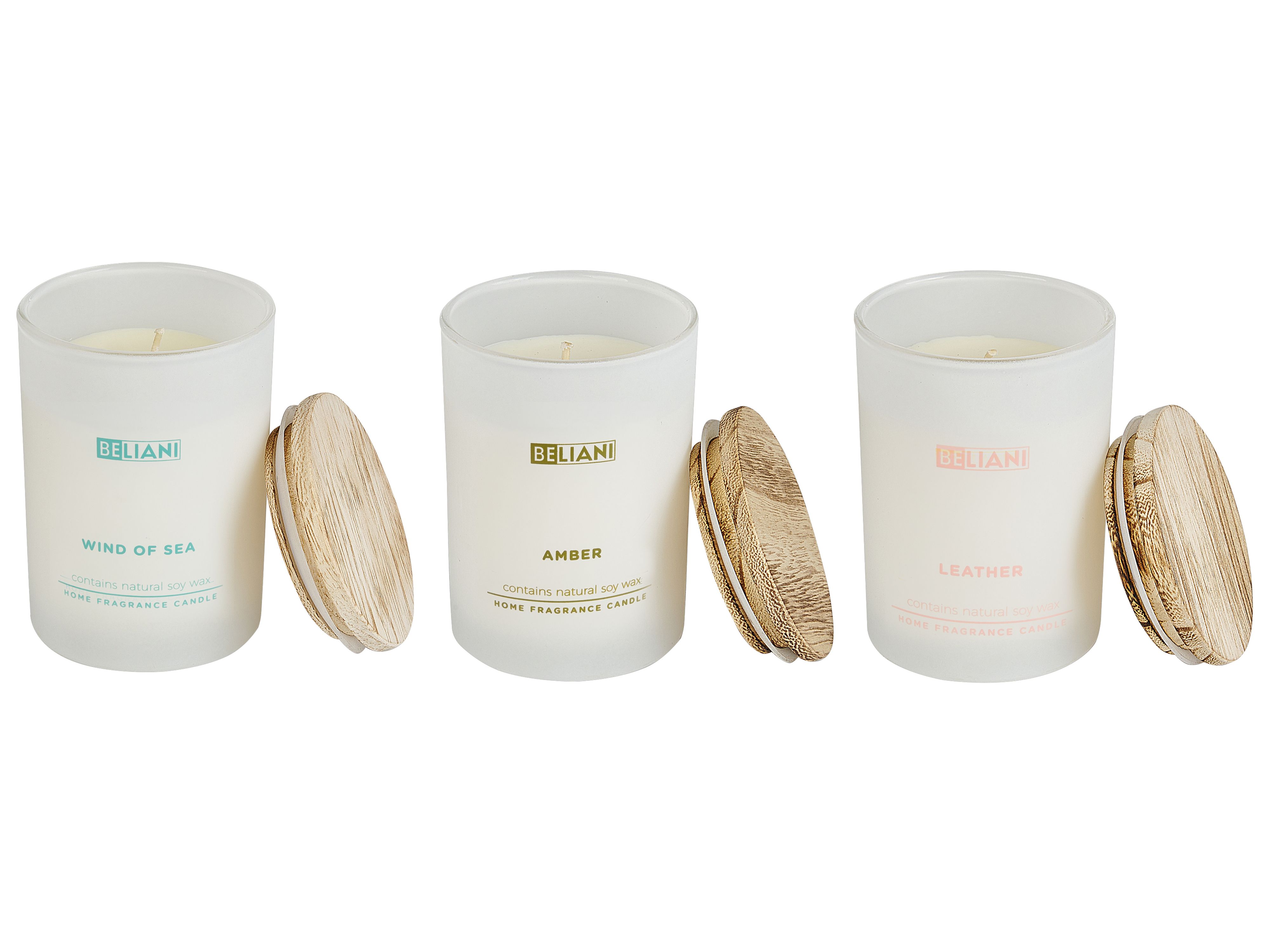 Set of 3 Scented Candles SIMPLICITY Soy Wax Oriental Notes Fresh Notes