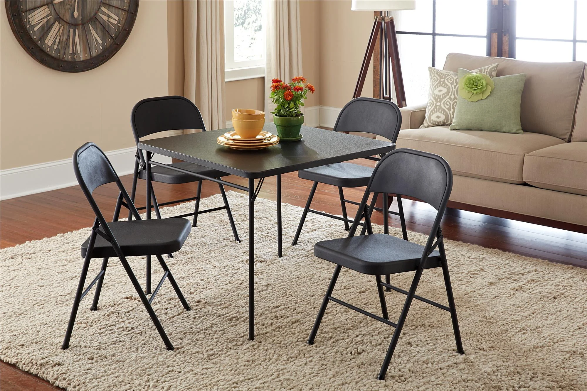 Mainstays Steel Folding Chair (4 Pack), Black - Image 9