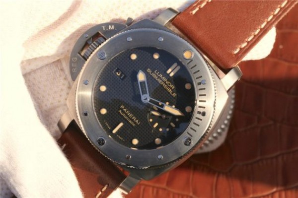 Replica Panerai PAM569 Titanium XF Brown Thick Leather Strap P9000 - Elite Watch Atelier