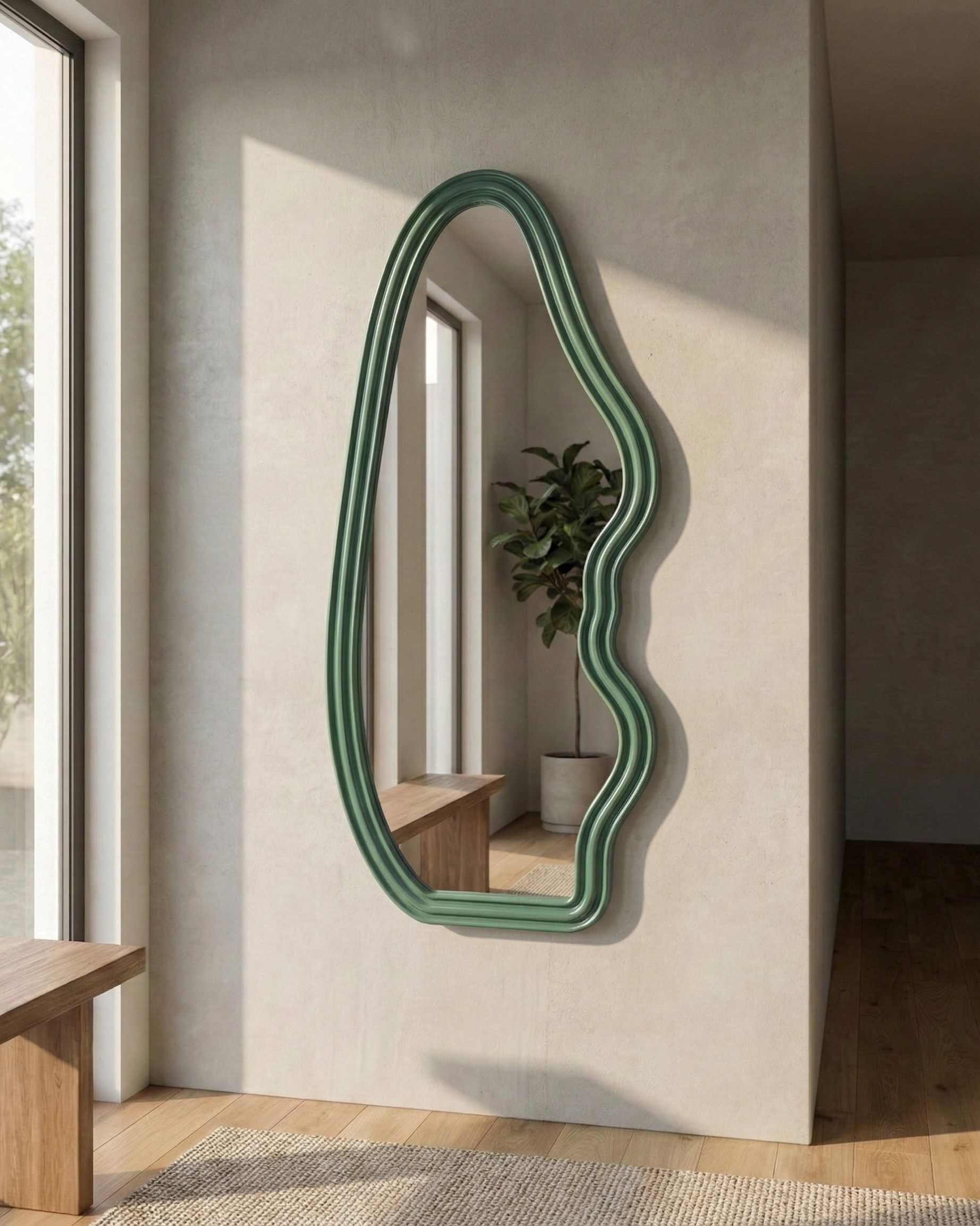 Wall Mirror ROCLES 68 cm 160 cm Dark Green