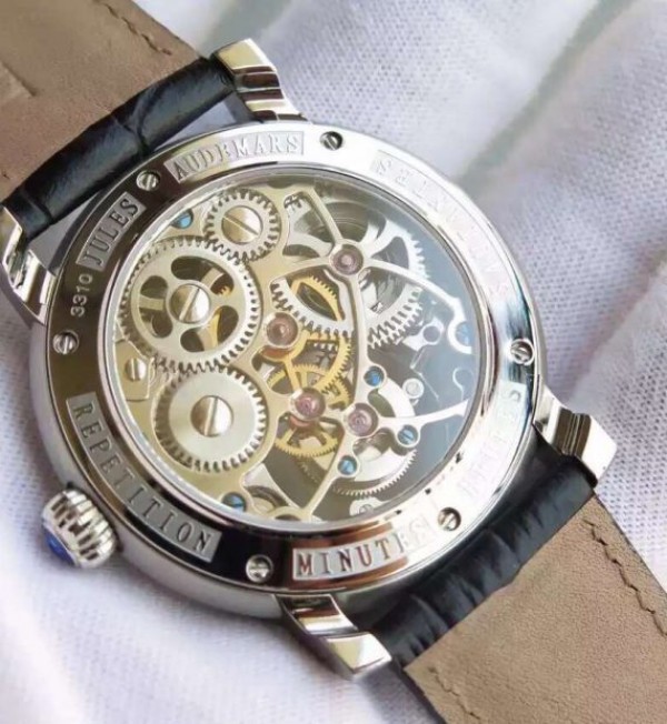 Replica Audemars Piguet Jules Audemars Skeleton Tourbillon SS Black Dial Leather Strap - Top club