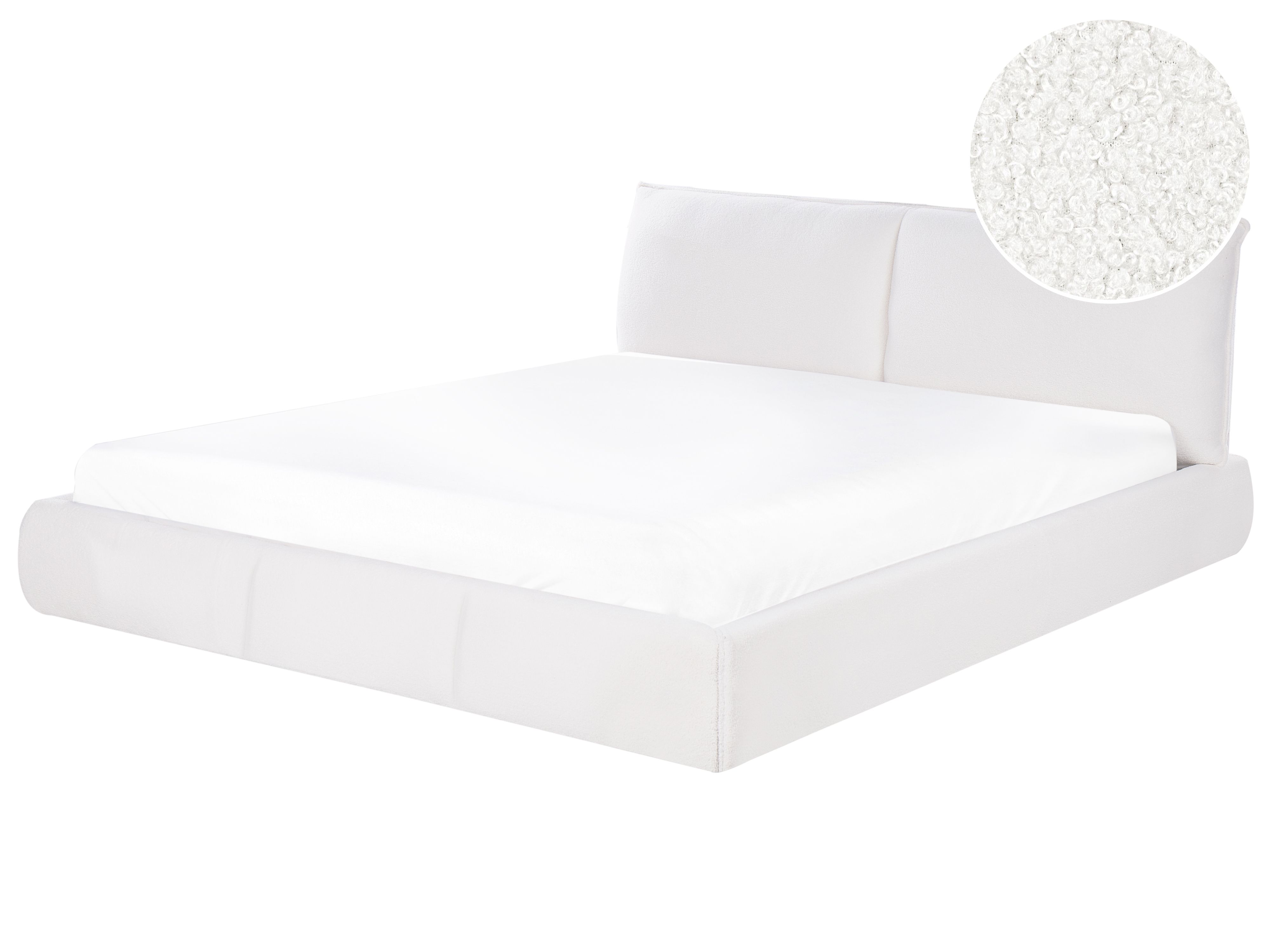 Bed Boucle VINAY 180 x 200 cm (EU Super King) White