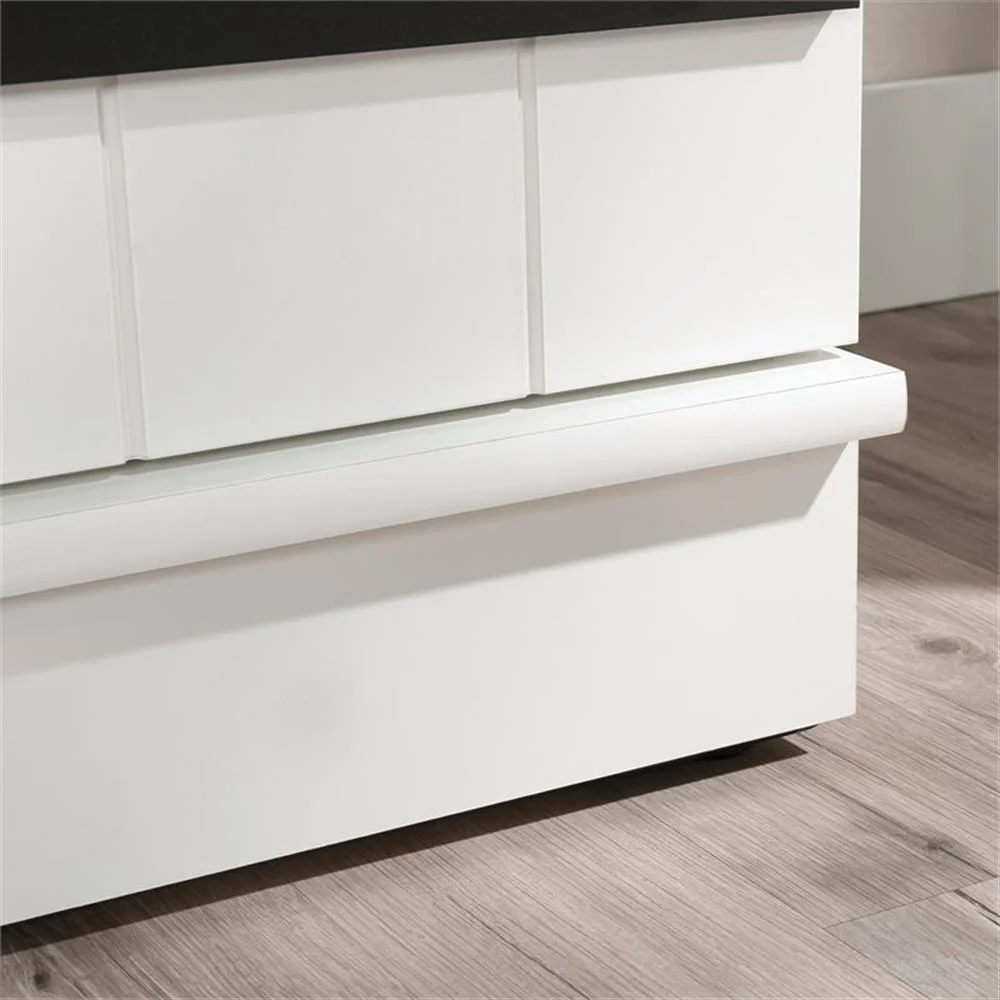 Pemberly Row Farmhouse Engineered Wood 2-Door Narrow Storage Cabinet in Salt Oak - Image 22