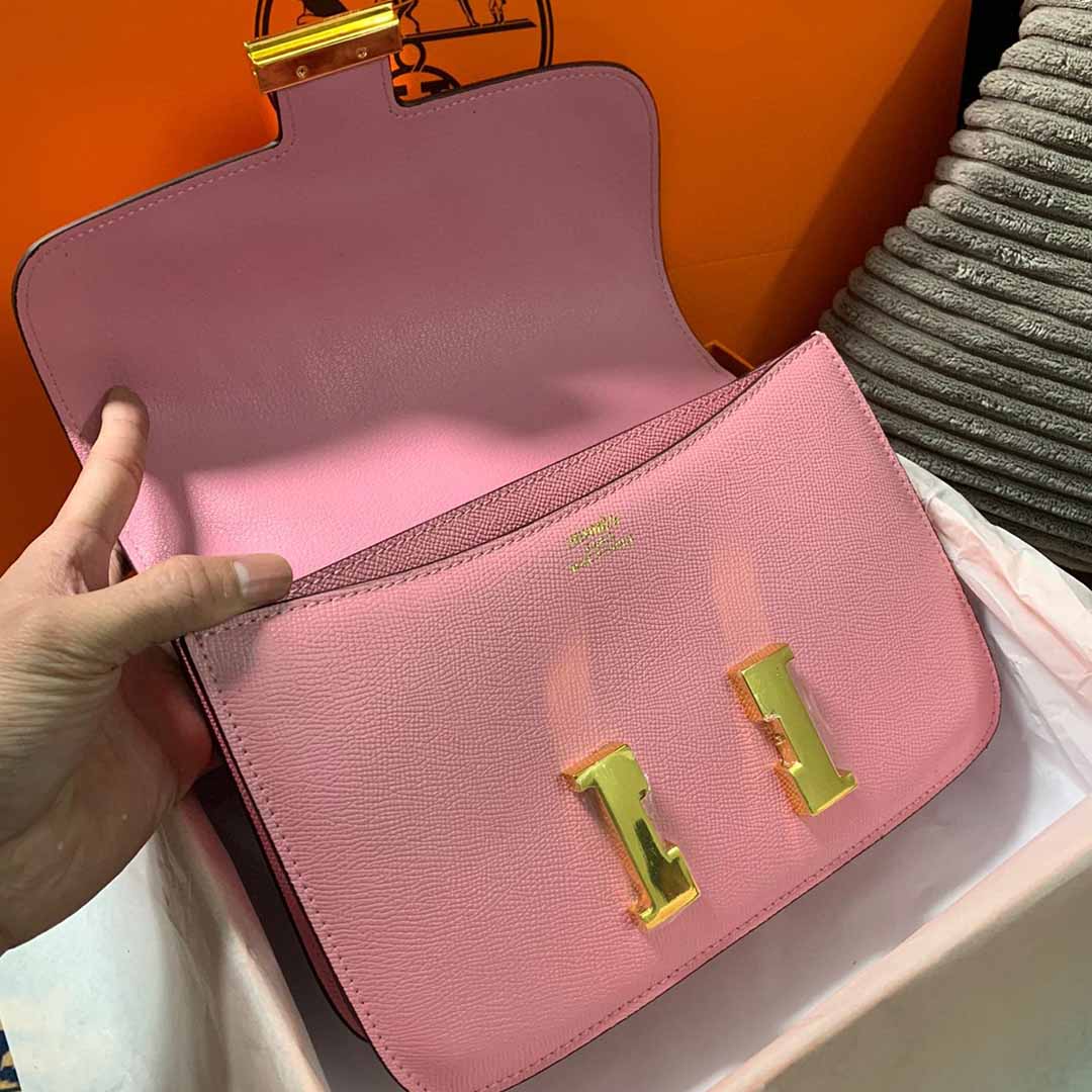 Replica Hermes Aaa-Constance Handbag 24Cm 19Cm Black/White/Pink1:1High-quality replica
