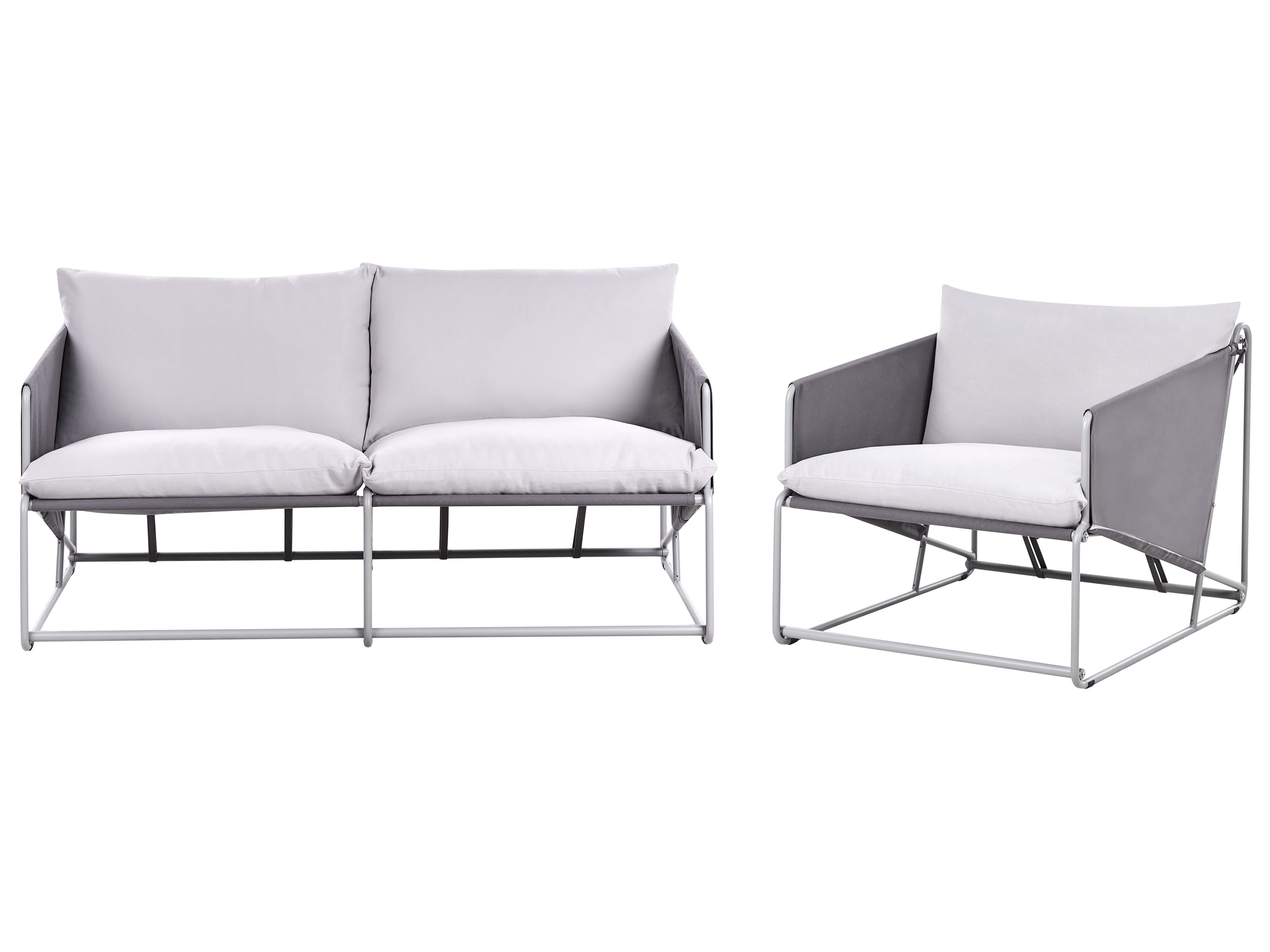 Garden Sofa Set 3 Seater PONTE Metal Grey