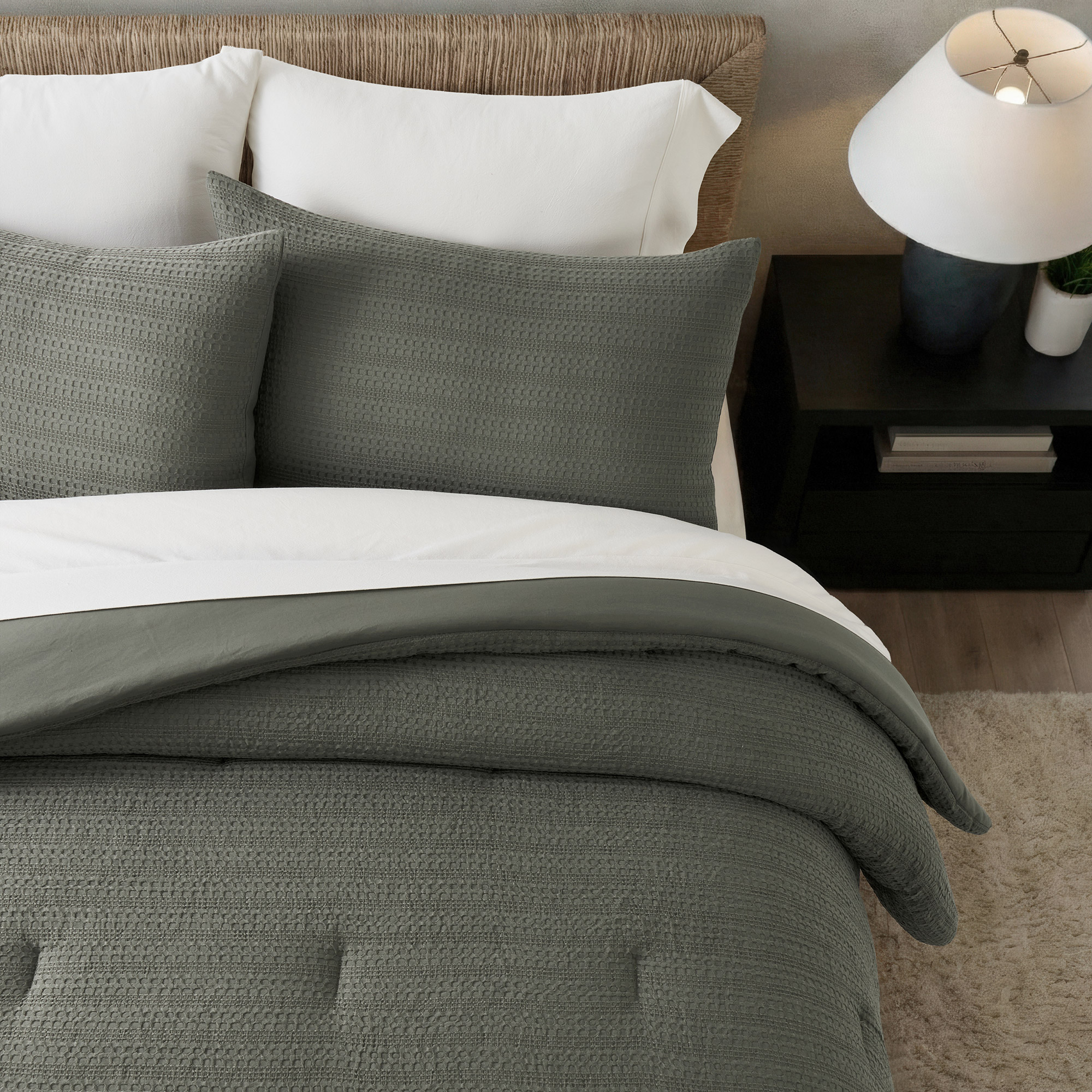 EVERGRACE 3-piece Microfiber Waffle Comforter Set - Image 4