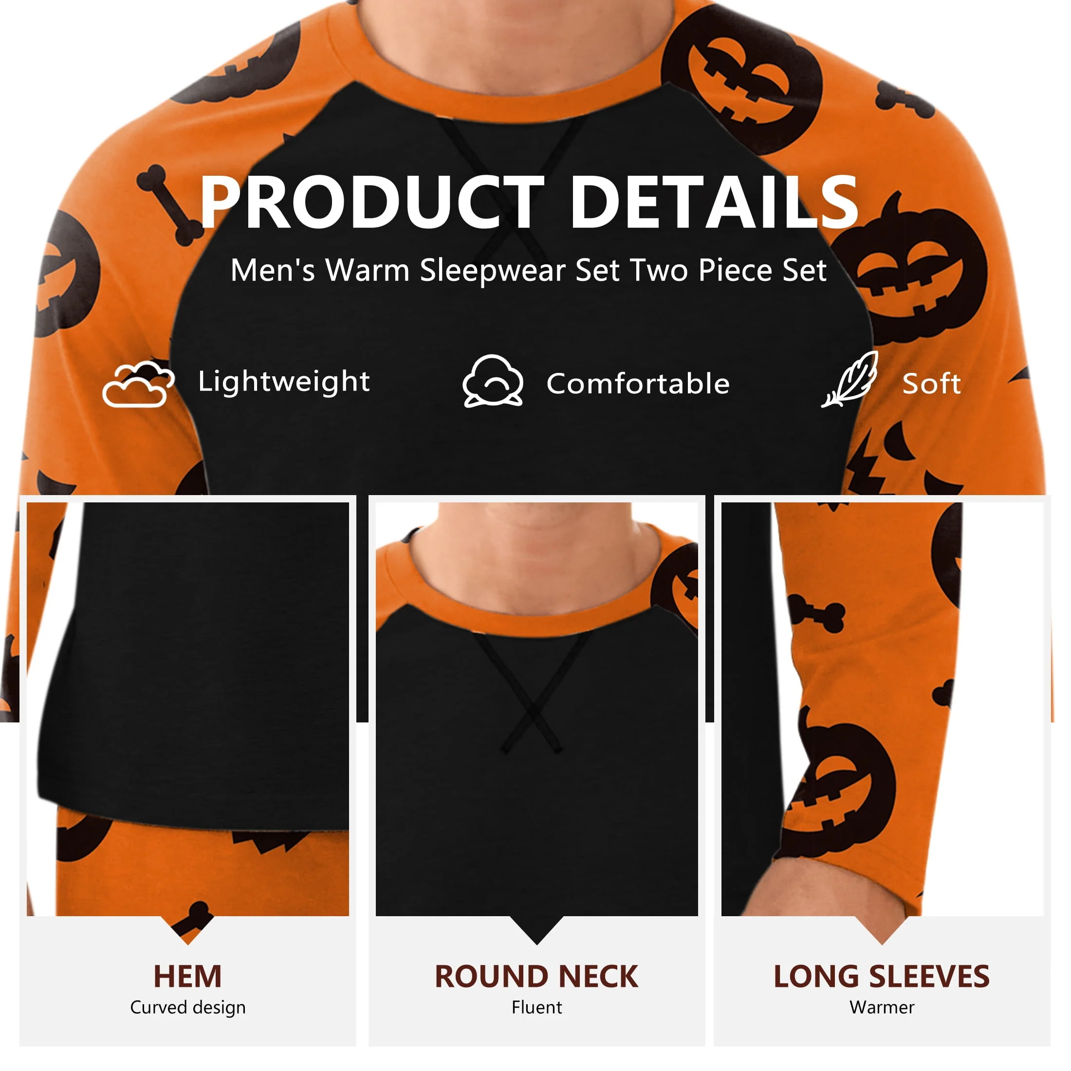 Iceglad Men's Pajamas Set Long Sleeve Sleepwear with Pockets Comfortable Lightweight Pjs Sets for Men - Image 8 Iceglad Men's Pajamas Set Long Sleeve Sleepwear with Pockets Comfortable Lightweight Pjs Sets for Men - Image 8