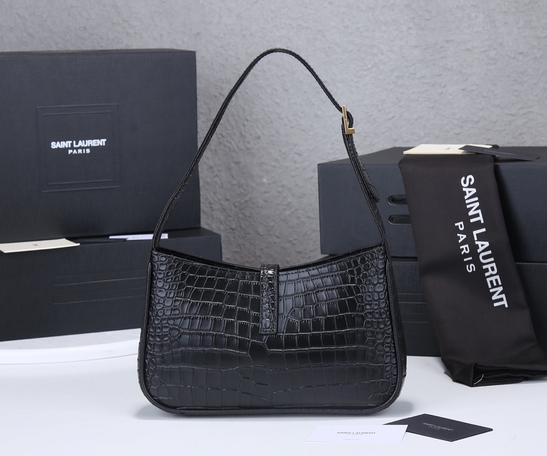 Replica Ysl Le 5 A 7 Hobo Bag In Crocodile-Embossed Leather 20241:1High-quality replica