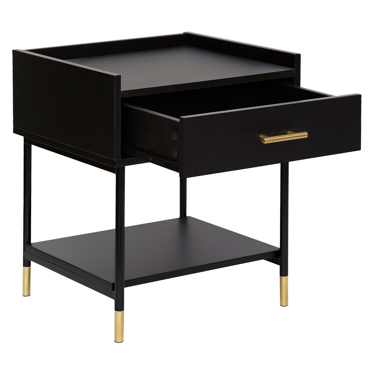 Bedside table "Tedy" Black, H.53 cm