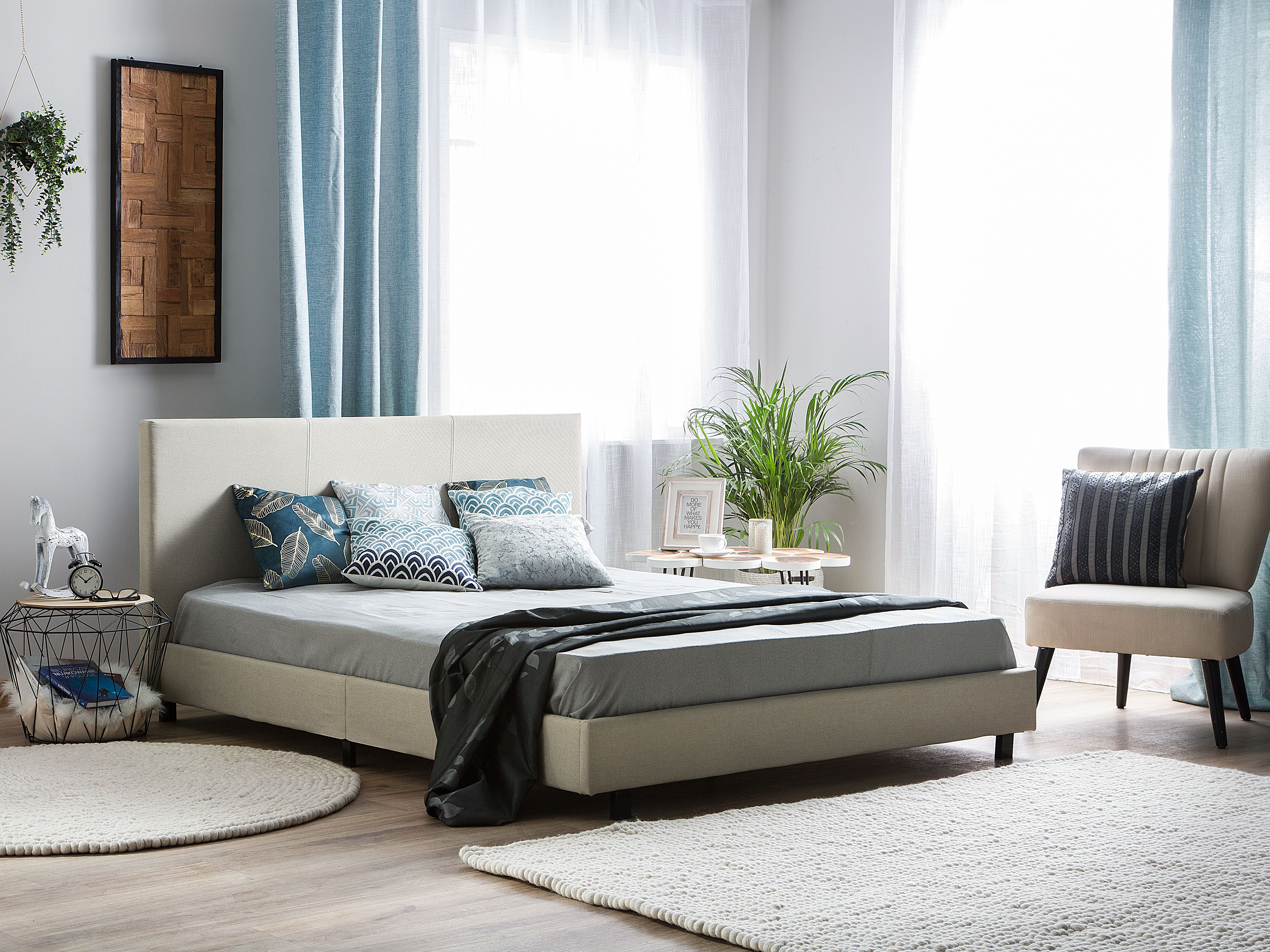Bed Fabric ALBI 180 x 200 cm (EU Super King) Beige