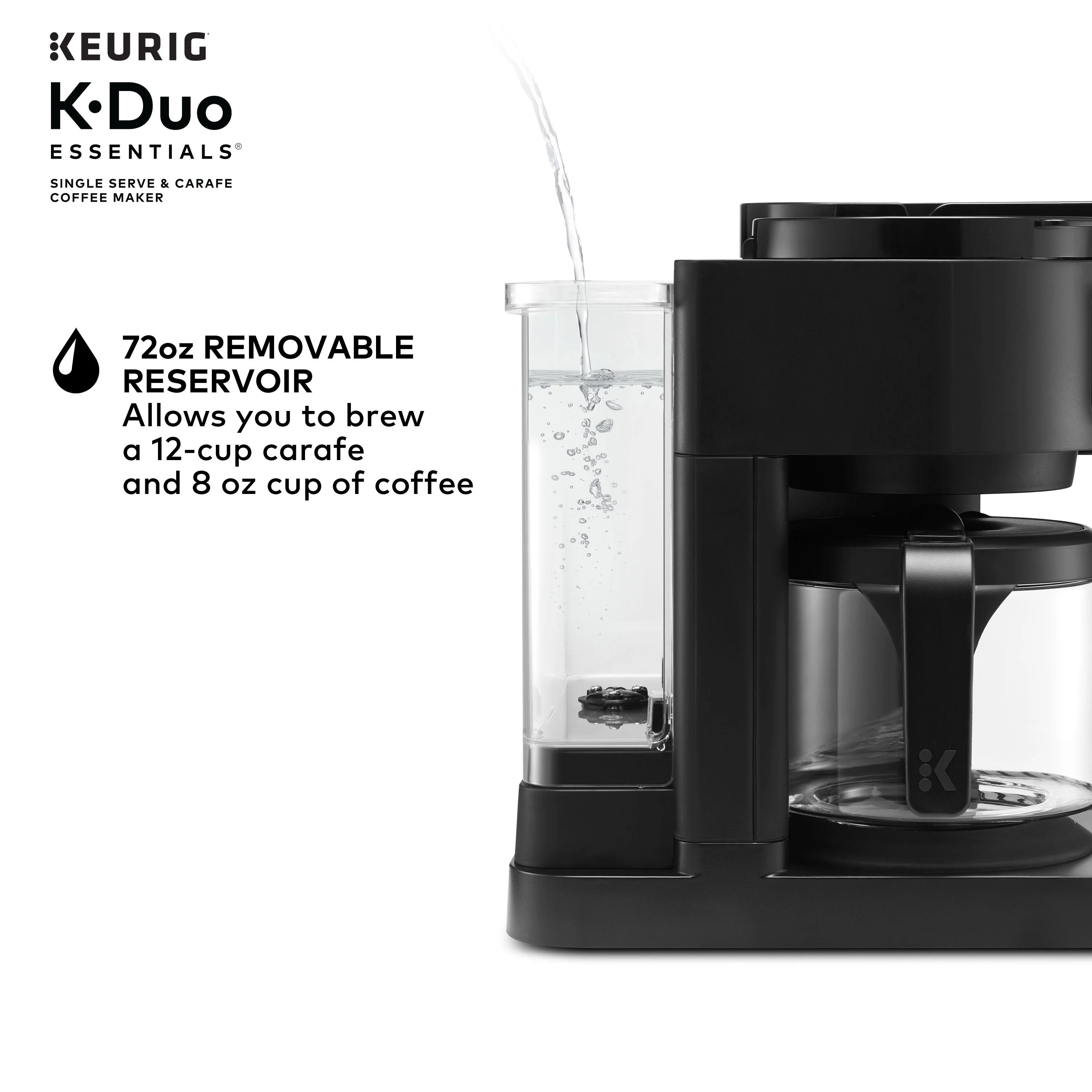 Keurig K-Duo Essentials, Hot & Iced Single-Serve K-Cup Pod Coffee Maker & Carafe, Moonlight Grey - Image 15