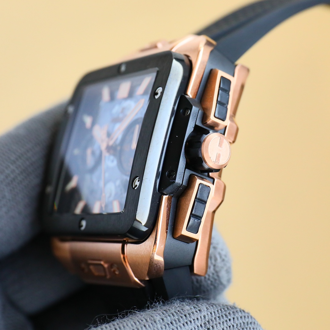 HUBLOT SQUARE BANG UNICO 45mm Rubber Strap(1:1 replica) - Top club