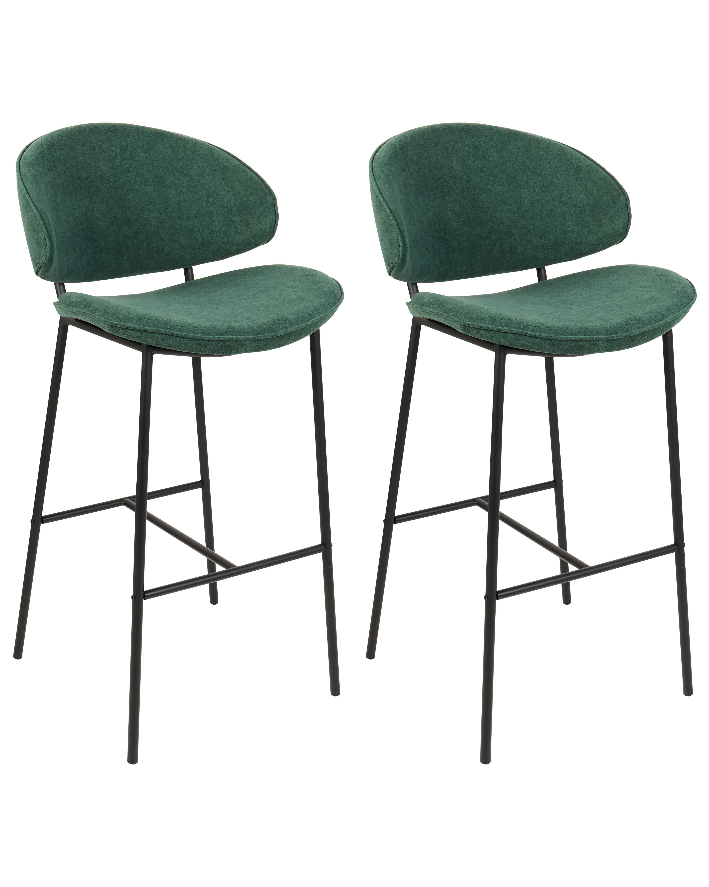 Set of 2 Bar Chairs KIANA Dark Green