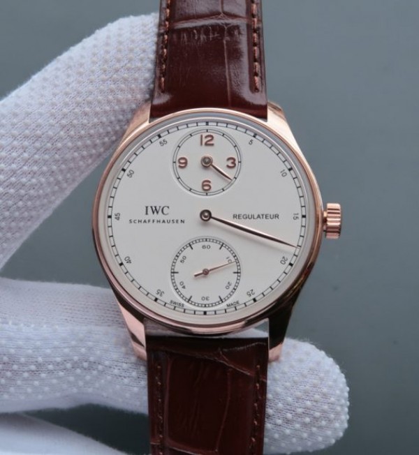 Replica IWC YLF Portuguese Regulateur RG White Dial Gold Markers A6498 - Top club