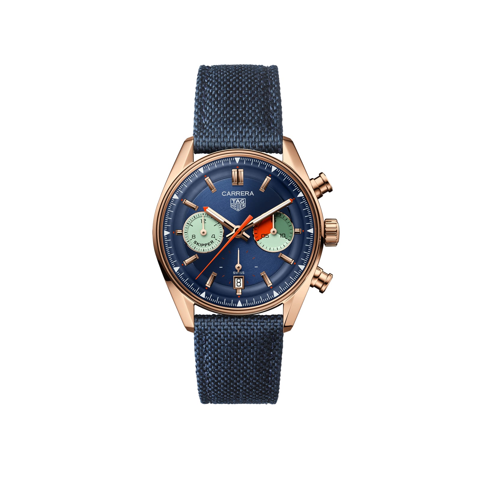 TAG Heuer Replica Watch Carrera Chronograph Skipper Automatic 39 mm Gold 5N(1:1 replica) - Top club