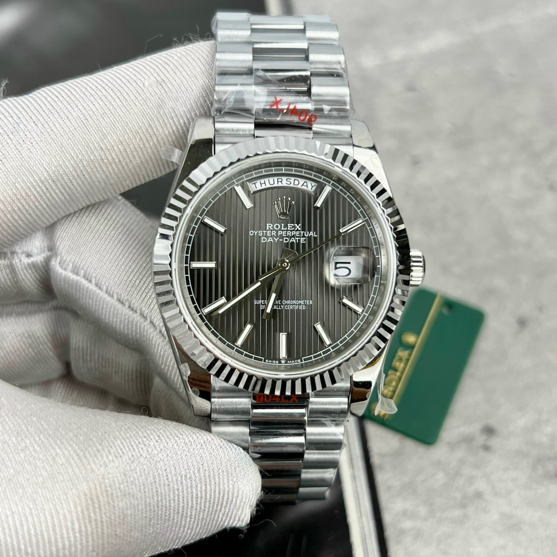 Rolex Day-Date 228236 Replica 11 Watch Grey Dial GM Factory 40mm - Elite Watch Atelier