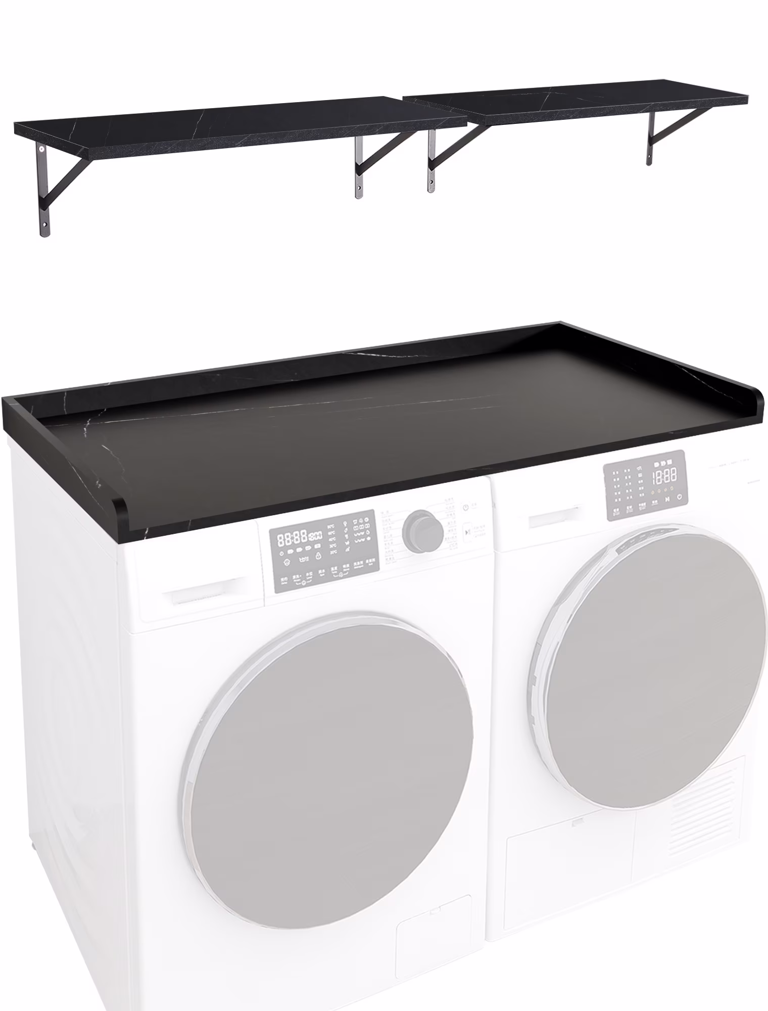Kaboon Washer Dryer Countertop with Edge Rails, 27.5" x 54", Light Walnut - Image 18