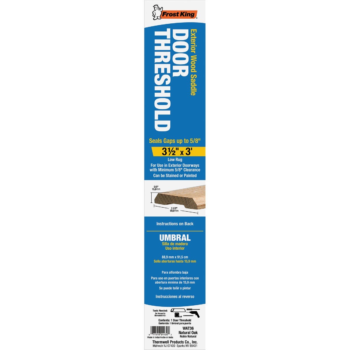 Do it Low 36 In. L x 3-1/2 In. W x 5/8 In. H Natural Threshold