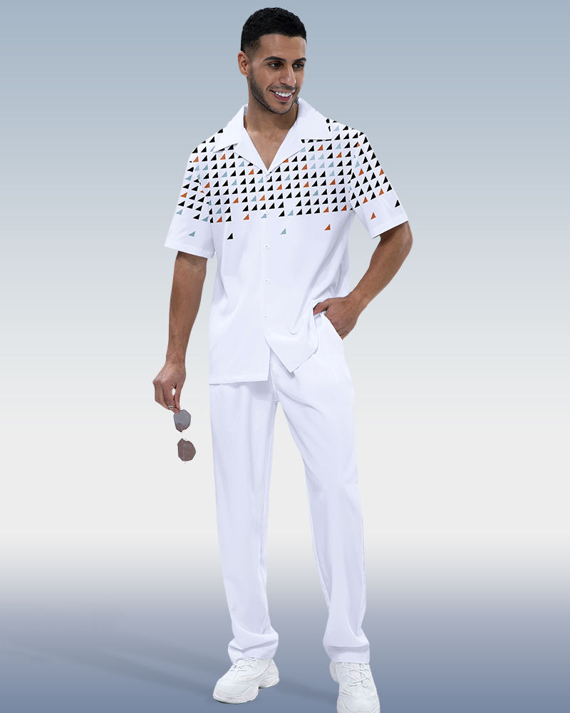 Suitmens Men's White Two-Piece Casual Suit 001