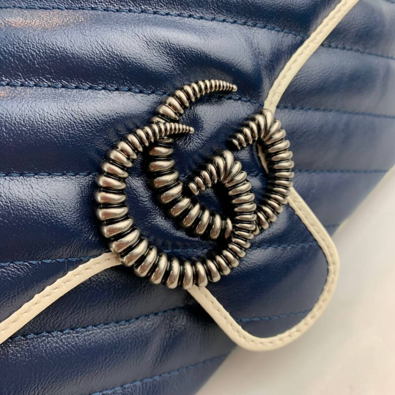 Replica Gucci Gg Marmont Matelasse Mini Bag 446744 Blue1:1High-quality replica
