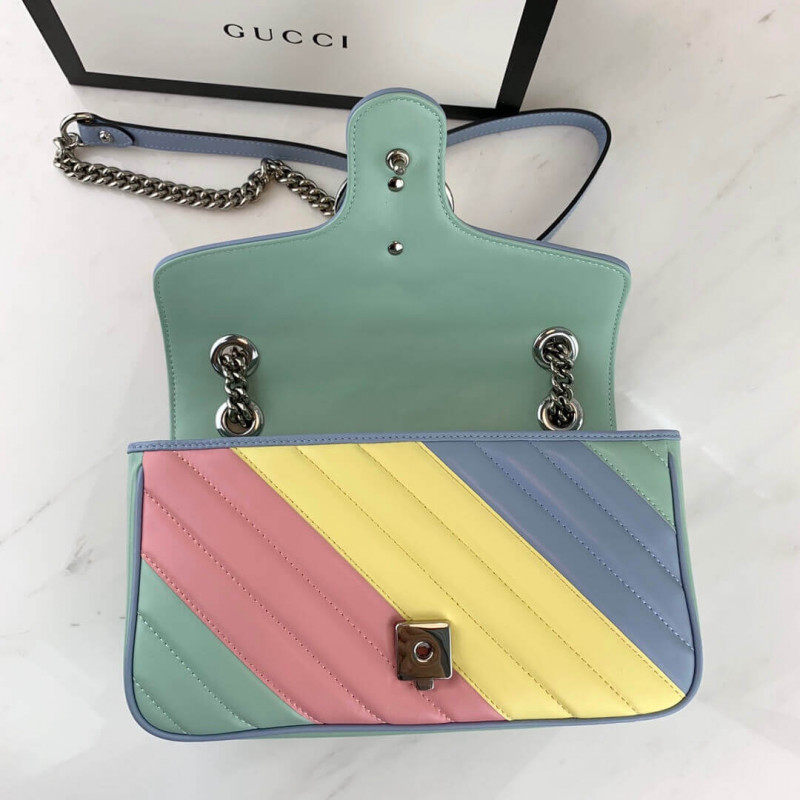 Replica Gucci Gg Marmont Small Shoulder Bag In Pastel And Rainbow 4434971:1High-quality replica