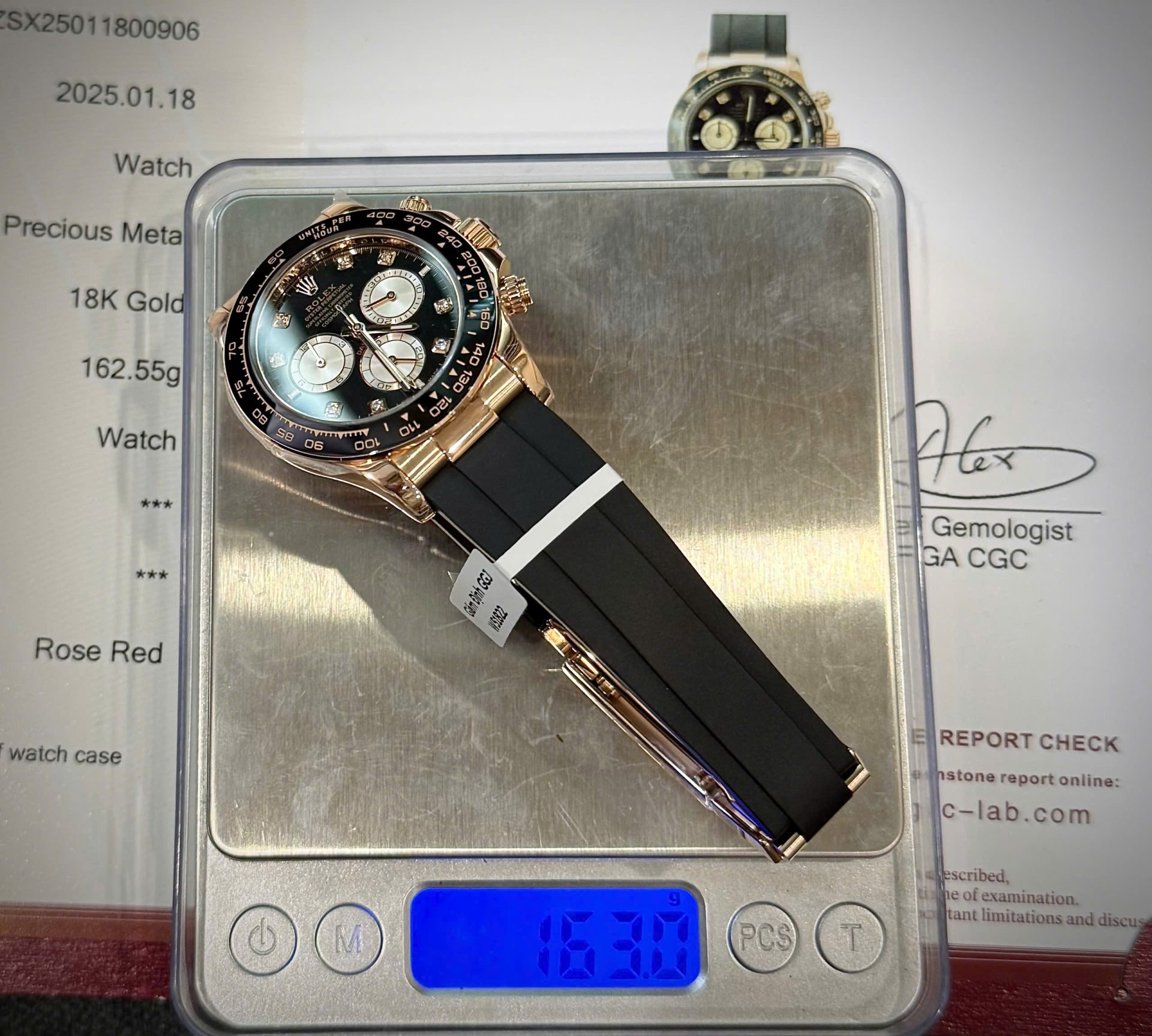 Rolex Daytona 126515 Dial Black Replica Watch Weight 163Gram Custom Gold Wrapped 40mm - Elite Watch Atelier