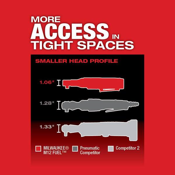 M12 FUEL 12V Lithium-Ion Brushless Cordless 3/8 in. Ratchet with M12 2.0Ah Battery - Image 5