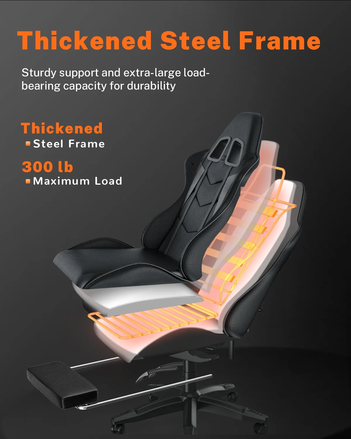Bigzzia Gaming Chair with Footrest, Gaming Chair for Adult with Headrest and Lumbar Support,Red - Image 34