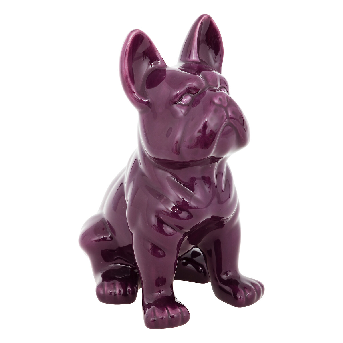 Statuette, ceramic "Bulldog" Purple, H.12 cm